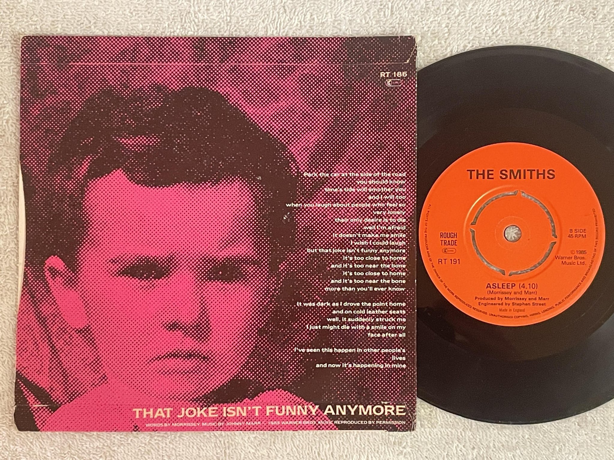 Omslagsbild för skivan THE SMITHS the boy with the thorn in his side 7" -85 UK ROUGH TRADE RT 191