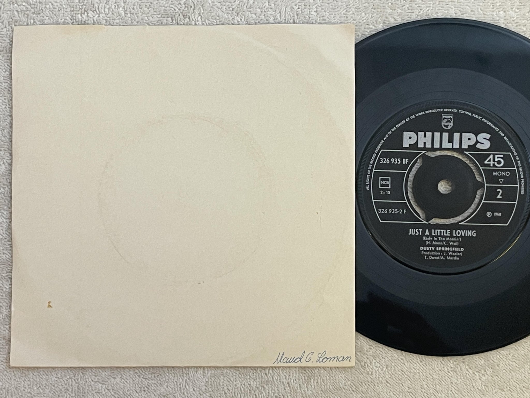 Omslagsbild för skivan DUSTY SPRINGFIELD Son-Of-A Preacher Man  7" -68 philips 326 935 BF