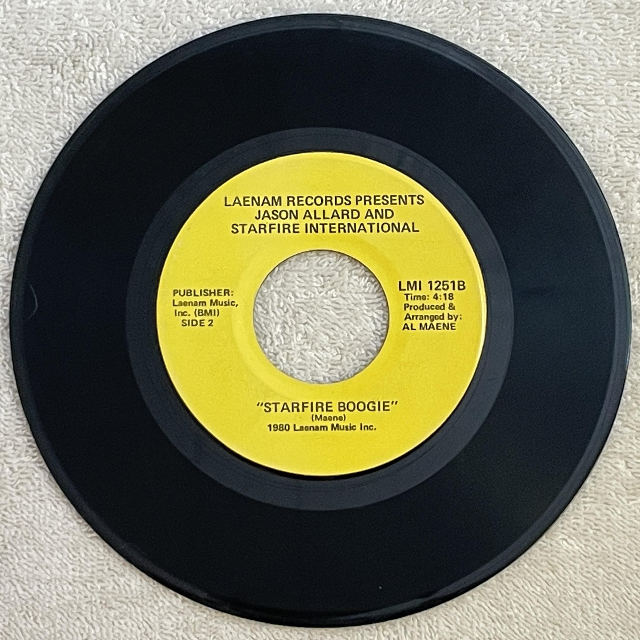 Omslagsbild för skivan JASON ALLARD & STARFIRE funny money  7"single  -80 US rare soul LMI 1251 
