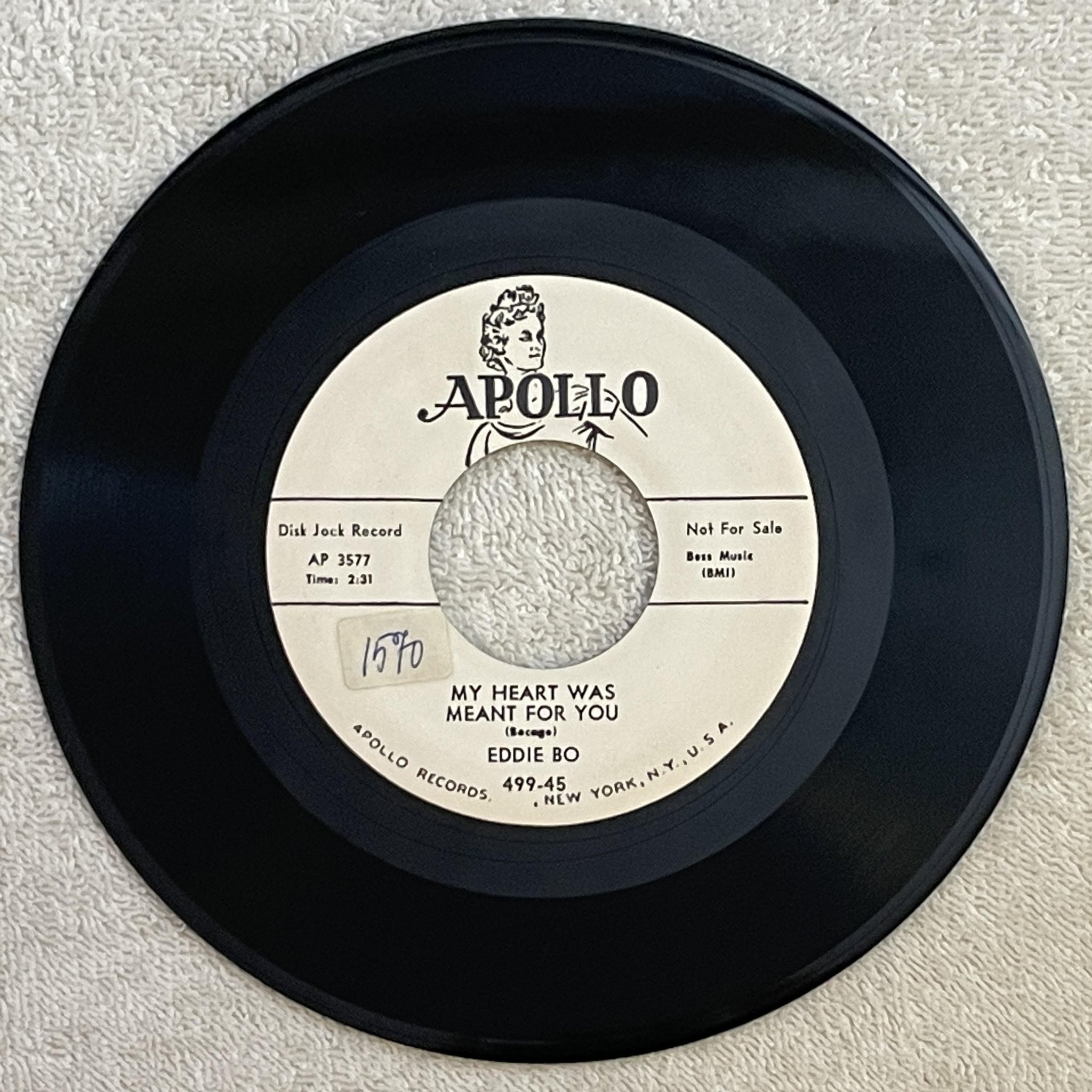 Omslagsbild för skivan EDDIE BO my heart was meant for you 7" -56 US APOLLO  499-45 * rare r&b * PROMO