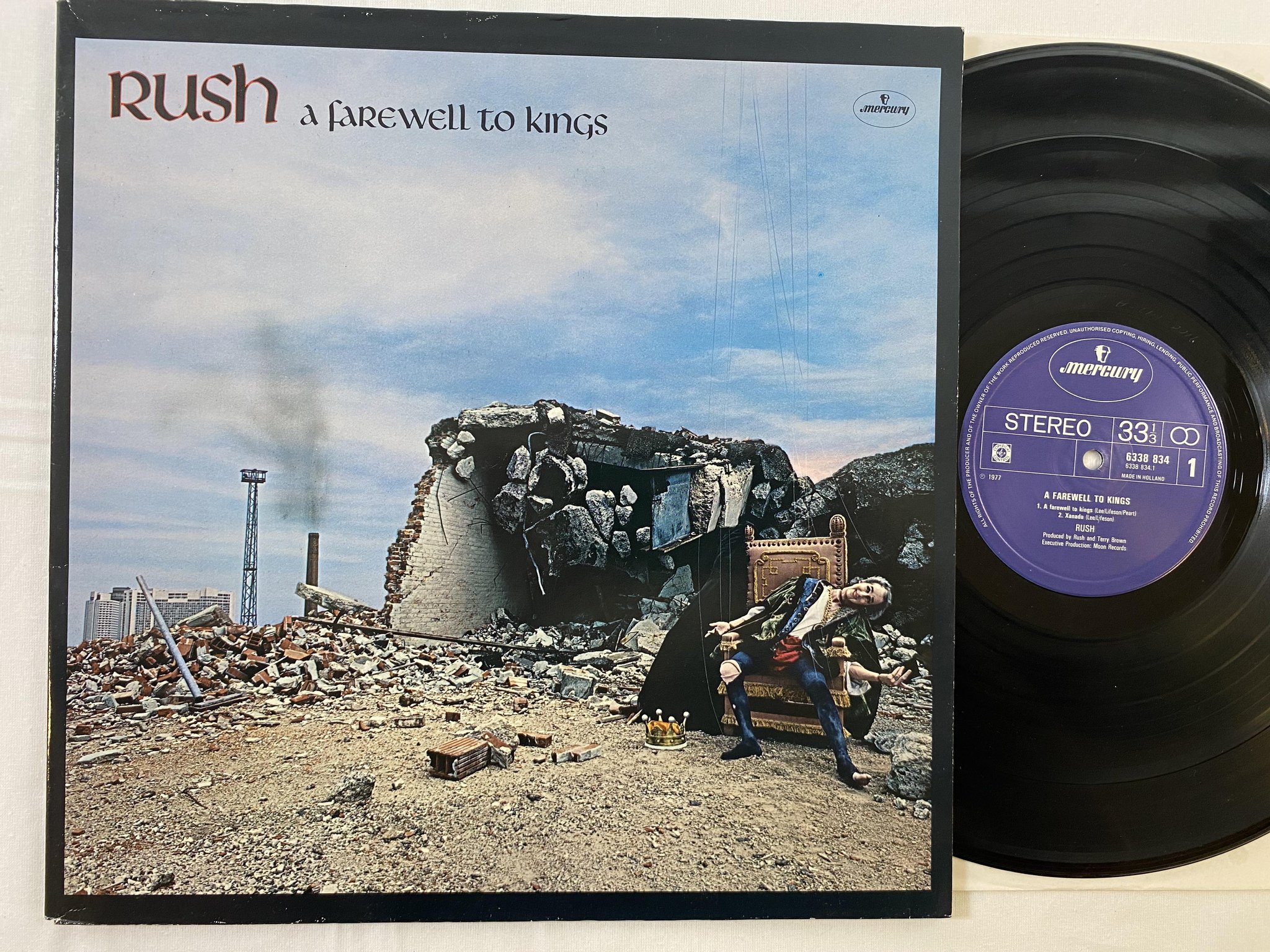 Omslagsbild för skivan RUSH A Farewell To Kings LP -77 Hol MERCURY  6338 834