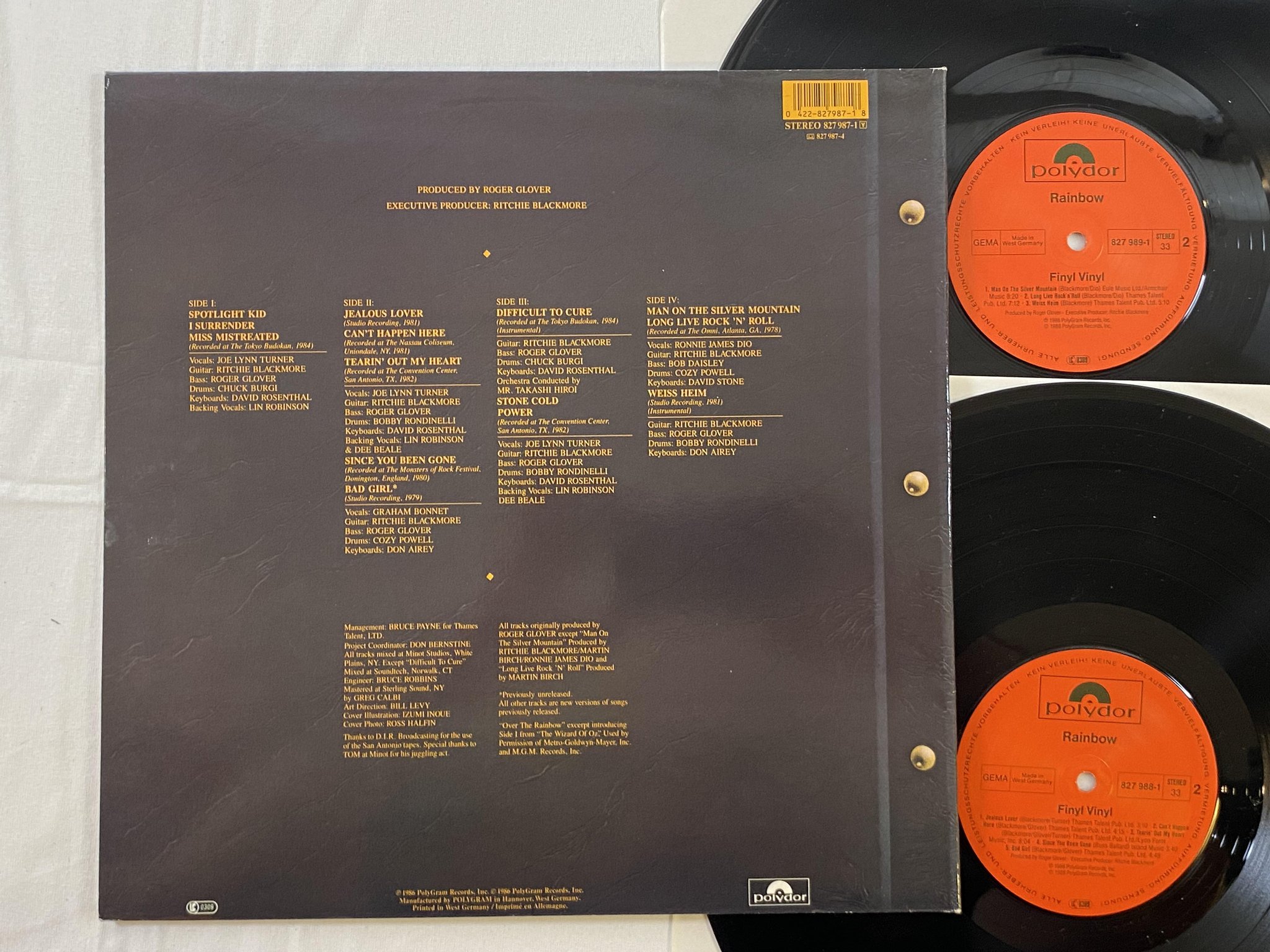 Omslagsbild för skivan RAINBOW finyl vinyl 2xLP -86 Ger POLYDOR 827 989-1