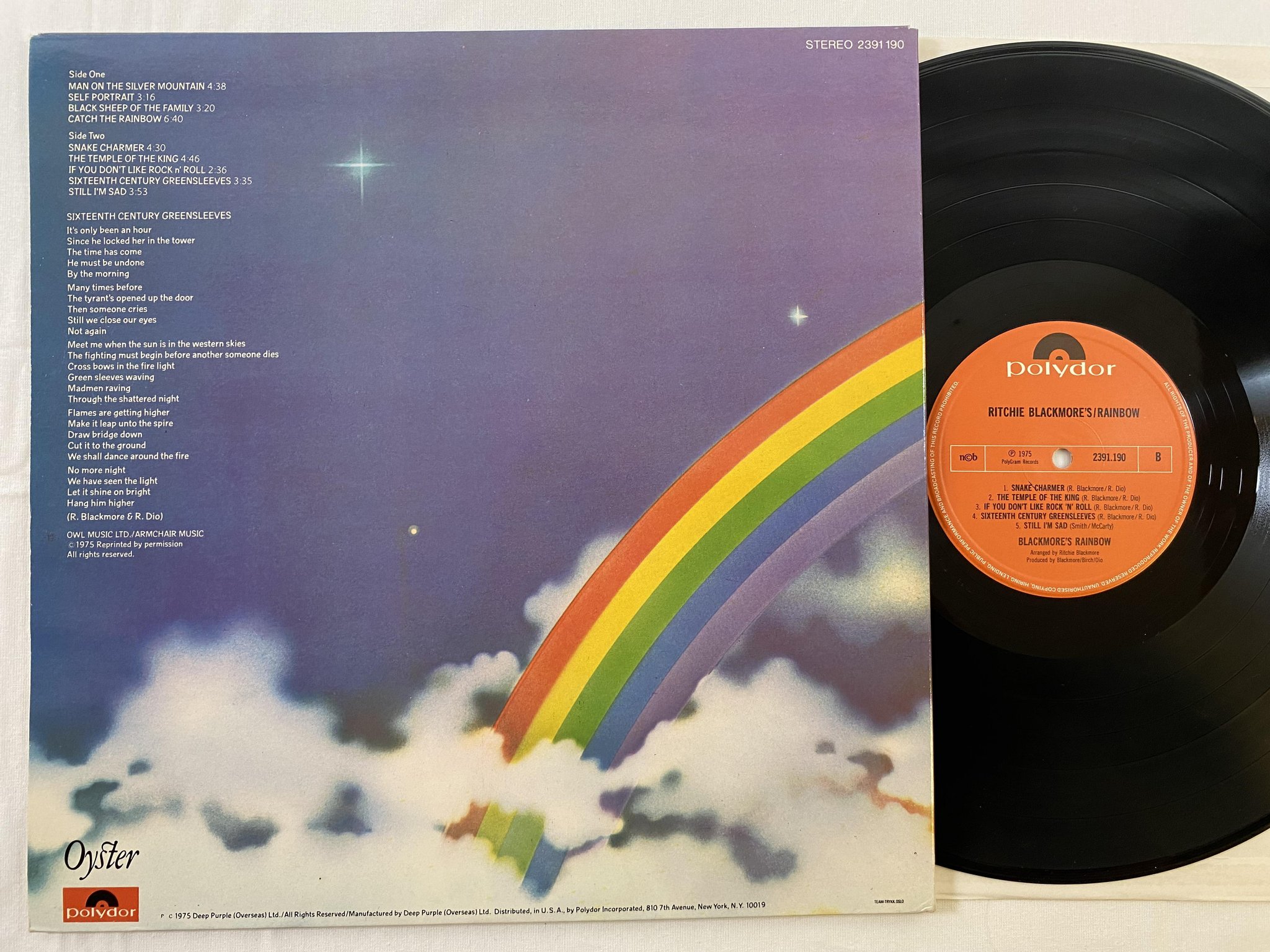 Omslagsbild för skivan RAINBOW Blackmore's rainbow LP -75 ncb POLYDOR 2391190