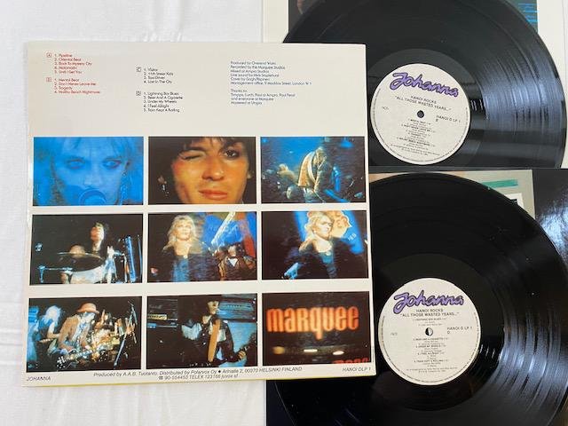 Omslagsbild för skivan HANOI ROCKS all those wasted years 2xLP -84 Fin JOHANNA HANOI D LP 1