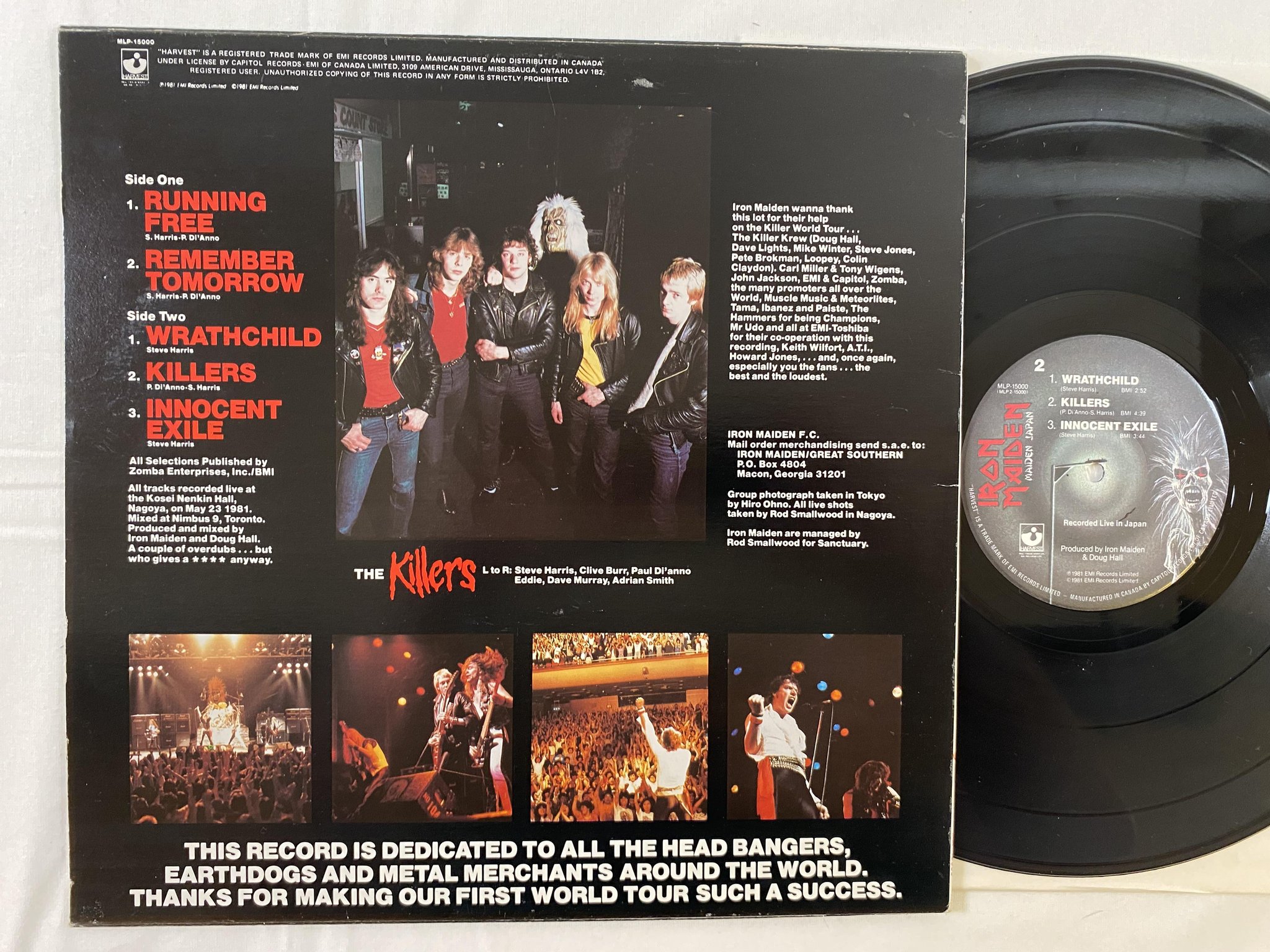 Omslagsbild för skivan IRON MAIDEN maiden Japan 12"ep -81 Can HARVEST MLP 15000