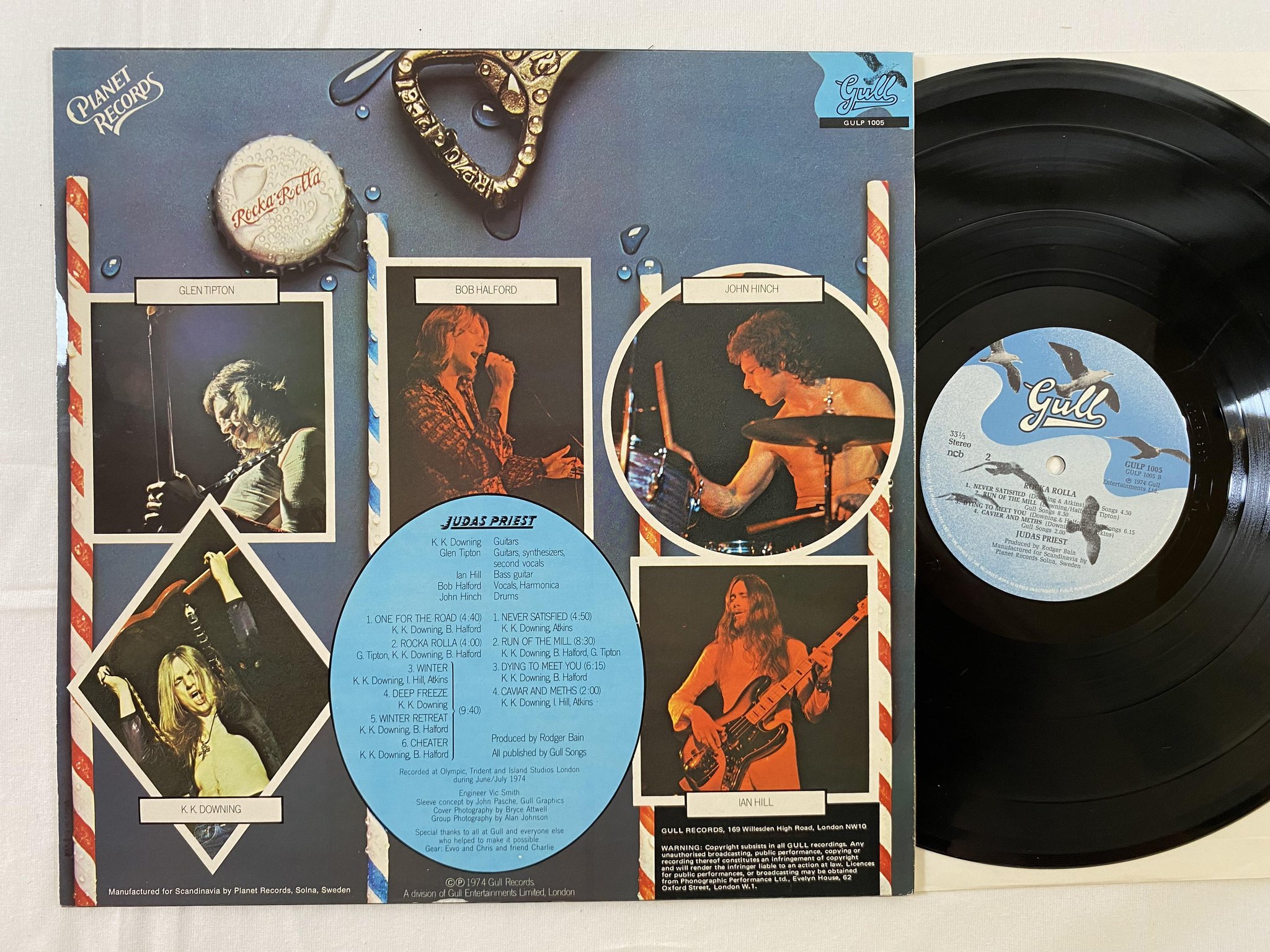 Omslagsbild för skivan JUDAS PRIEST rocka rolla LP -74 ncb GULL 1005