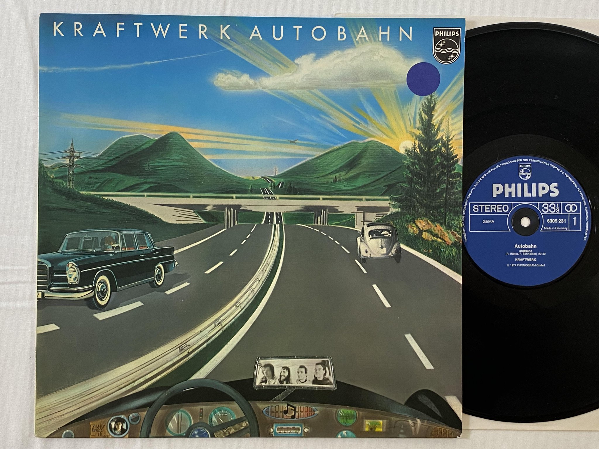 Omslagsbild för skivan KRAFTWERK autobahn LP Ger PHILIPS 6305 231