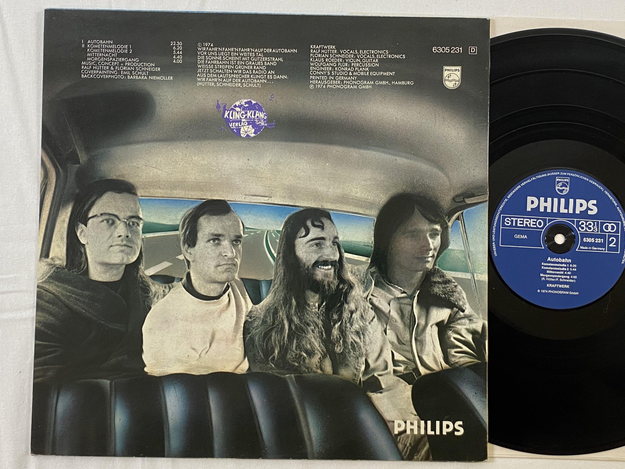 Omslagsbild för skivan KRAFTWERK autobahn LP Ger PHILIPS 6305 231