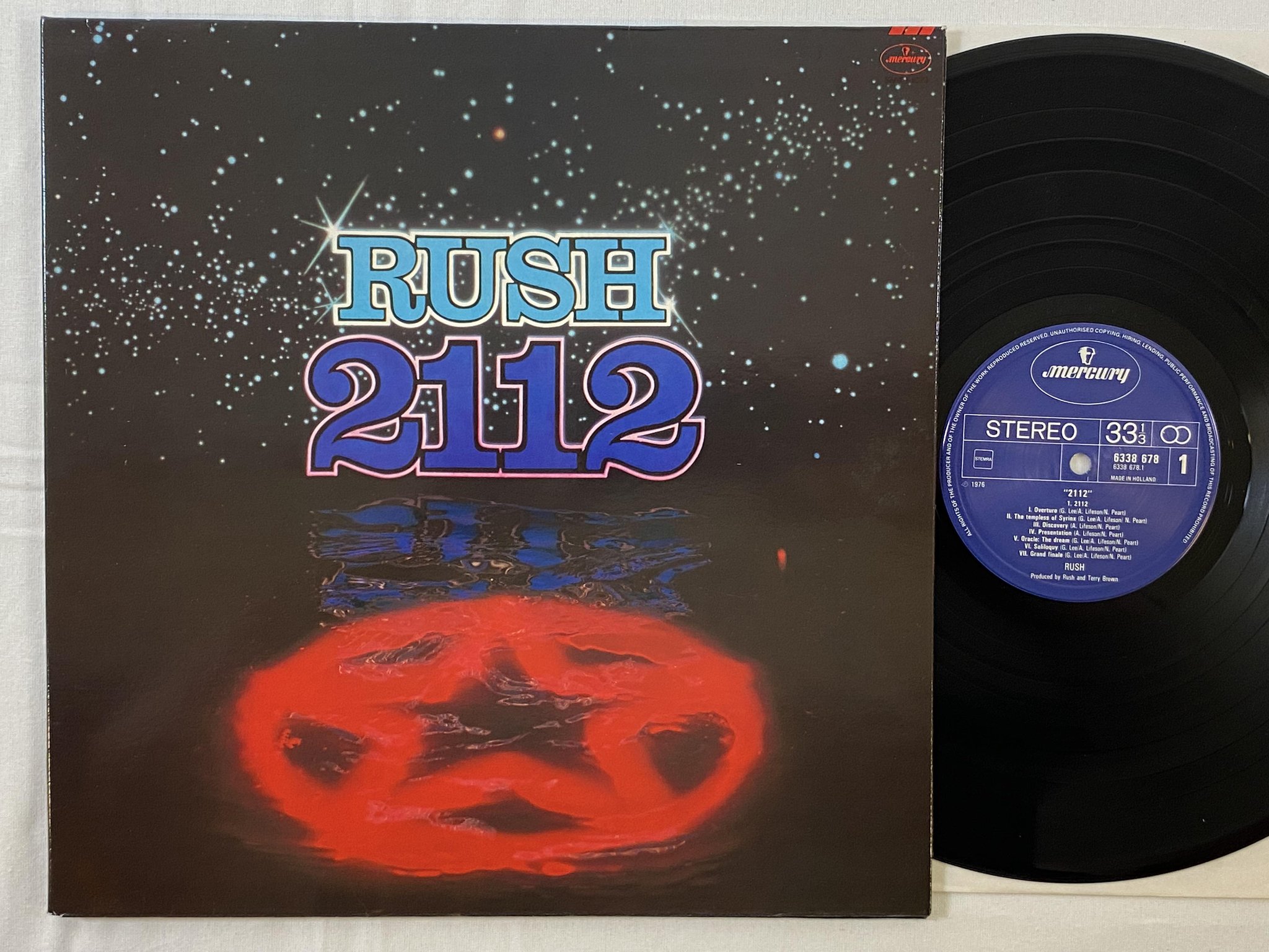 Omslagsbild för skivan RUSH 2112  LP -76 Hol MERCURY 6338 678
