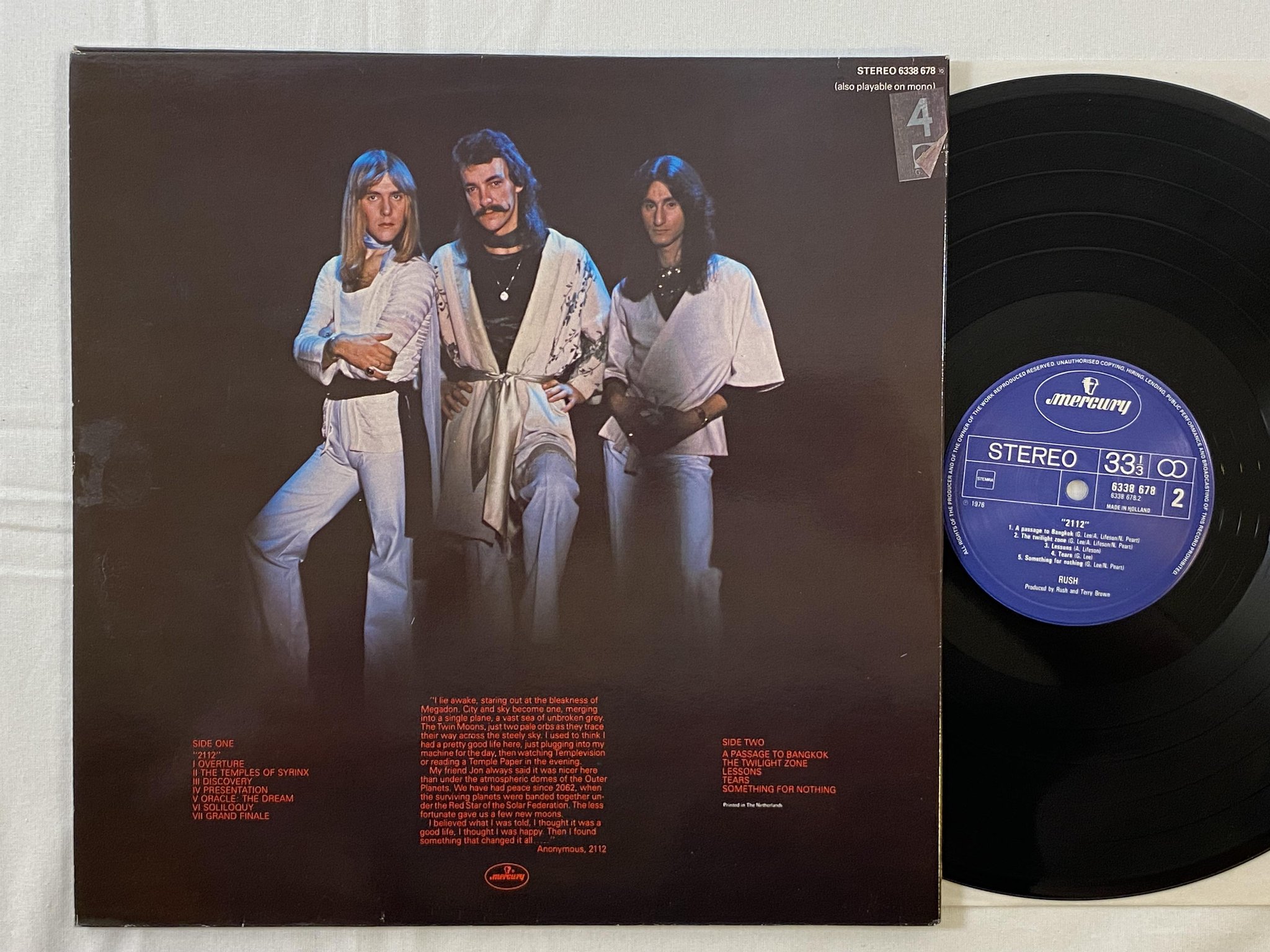 Omslagsbild för skivan RUSH 2112  LP -76 Hol MERCURY 6338 678