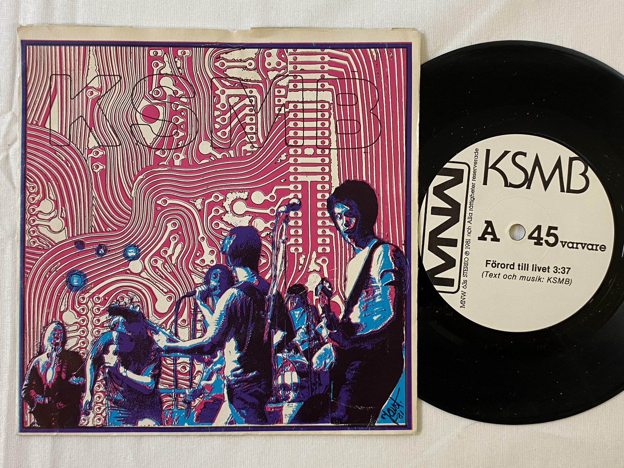 Omslagsbild för skivan KSMB förord till livet  7"single -78 Swe MNW 63s punk