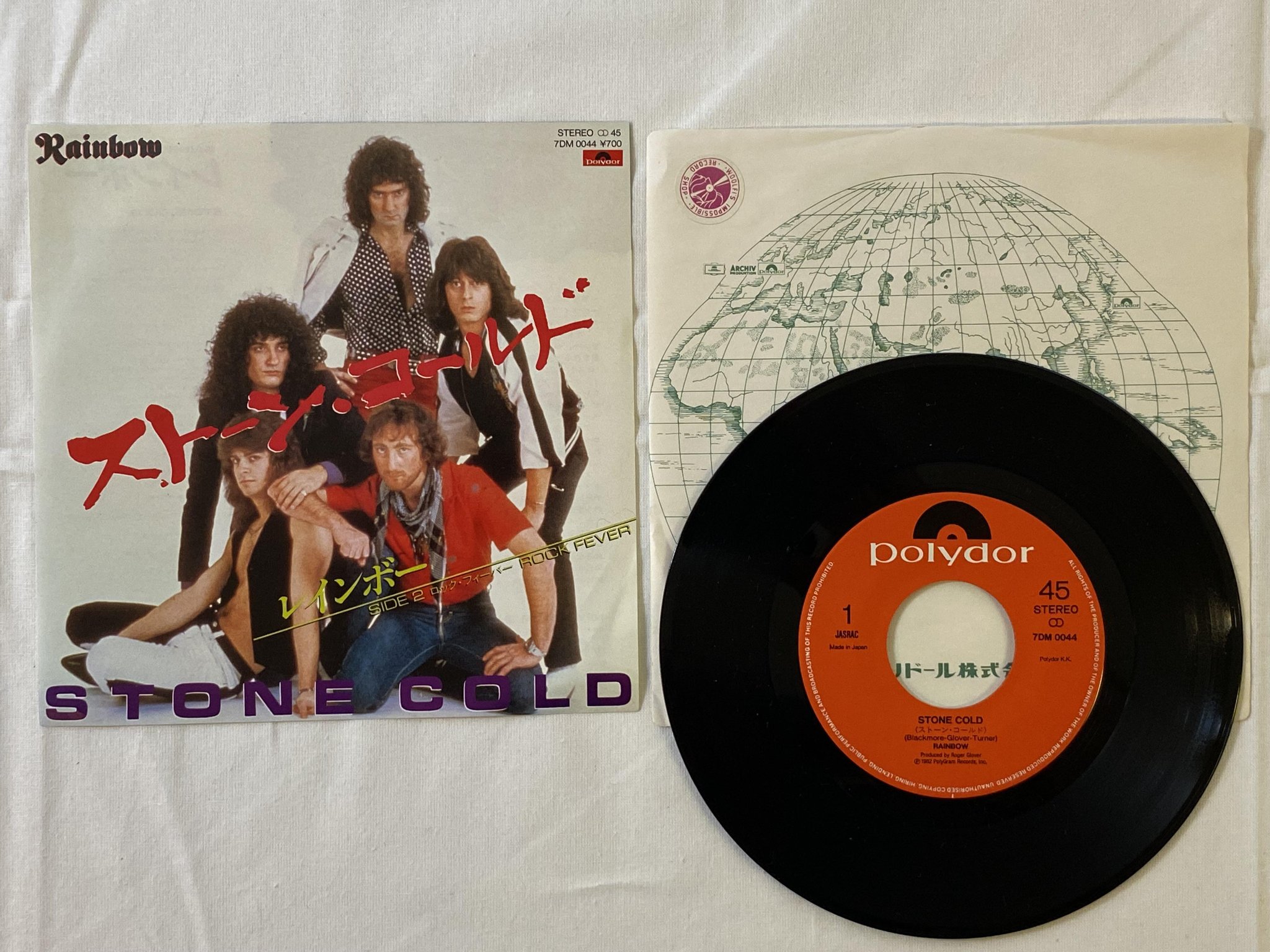 Omslagsbild för skivan RAINBOW stone cold 7"single -82 Japan POLYDOR 7DM 0044