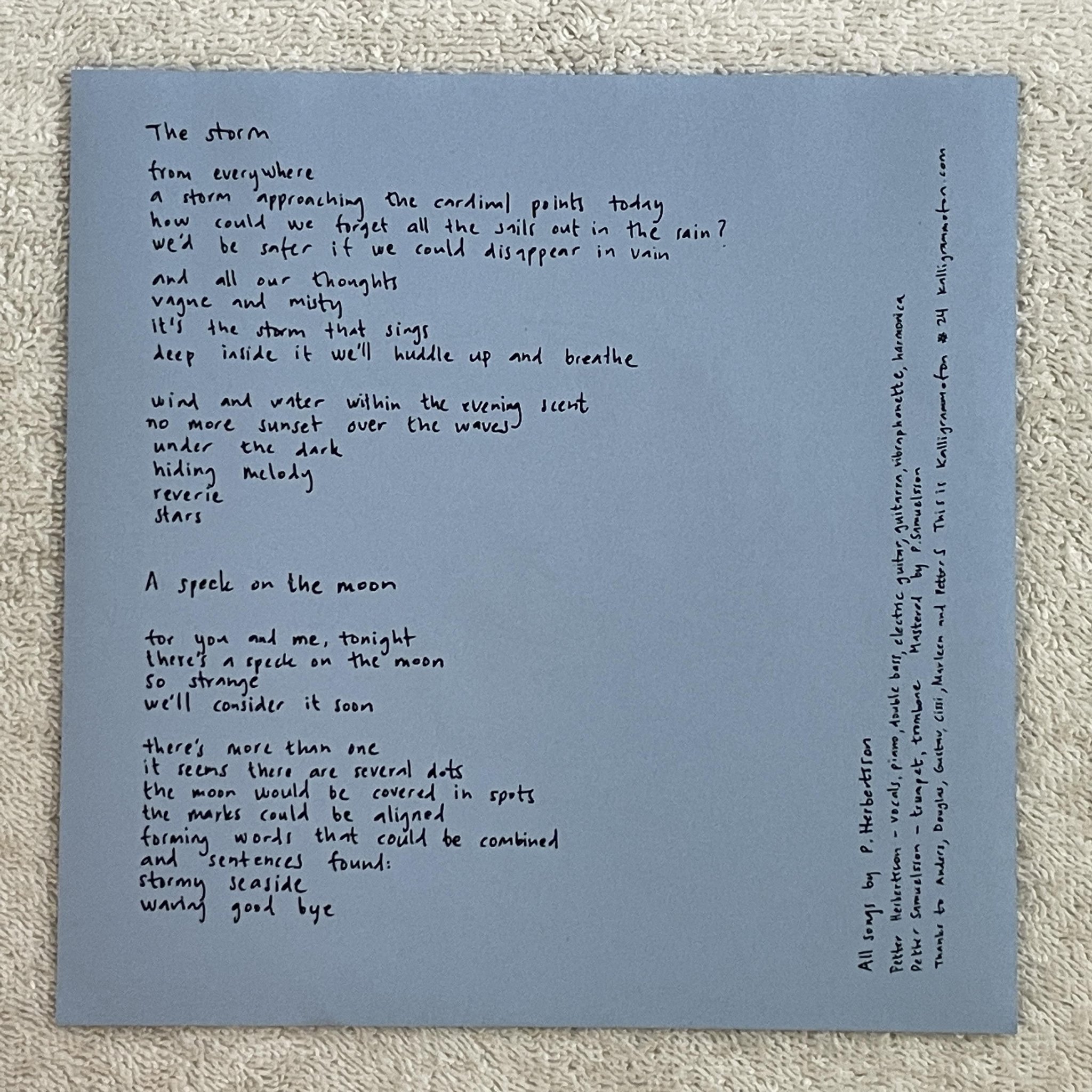 Omslagsbild för skivan STJERNPOST s/t 7"single 2012 Swe Kalligrammofon #24 jazz pop