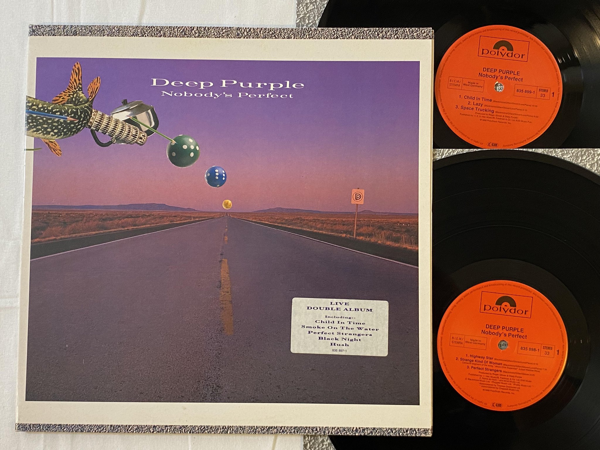 Omslagsbild för skivan DEEP PURPLE nobody's perfect 2xLP -88 Ger POLYDOR 835898-1
