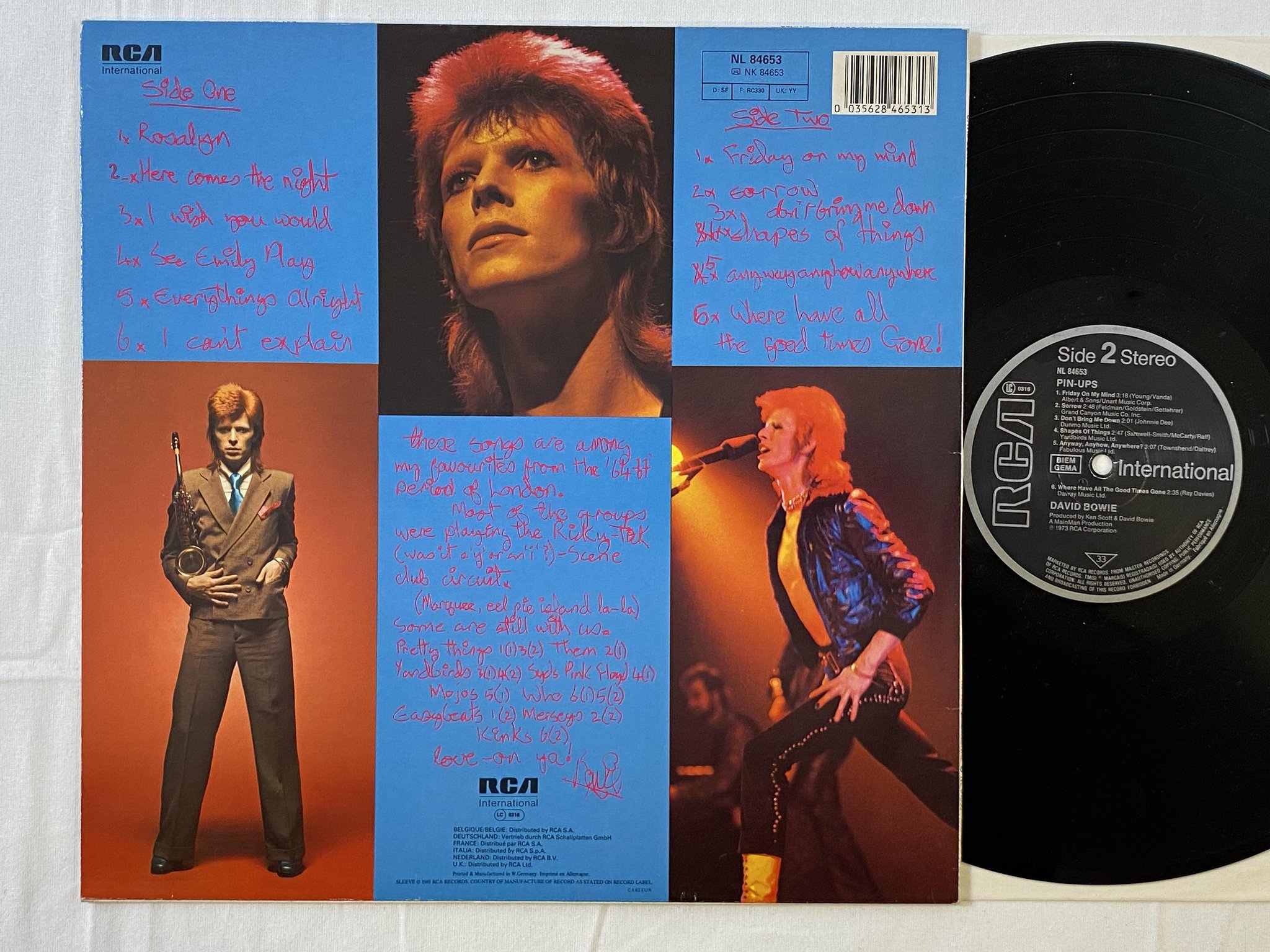 Omslagsbild för skivan DAVID BOWIE pin-ups LP Ger RCA NL 84653