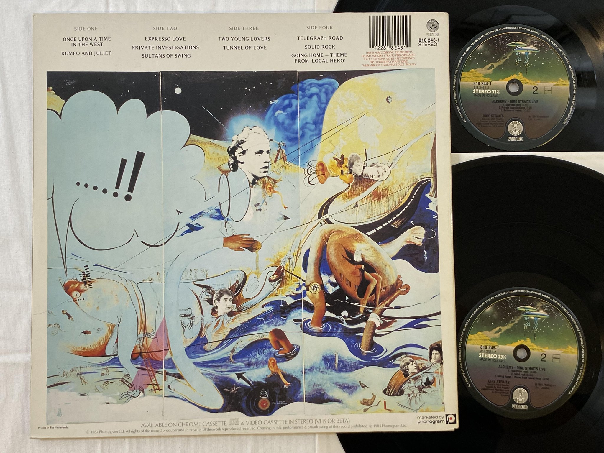 Omslagsbild för skivan DIRE STRAITS alchemy 2xLP -84 Hol VERTIGO 818 245-1