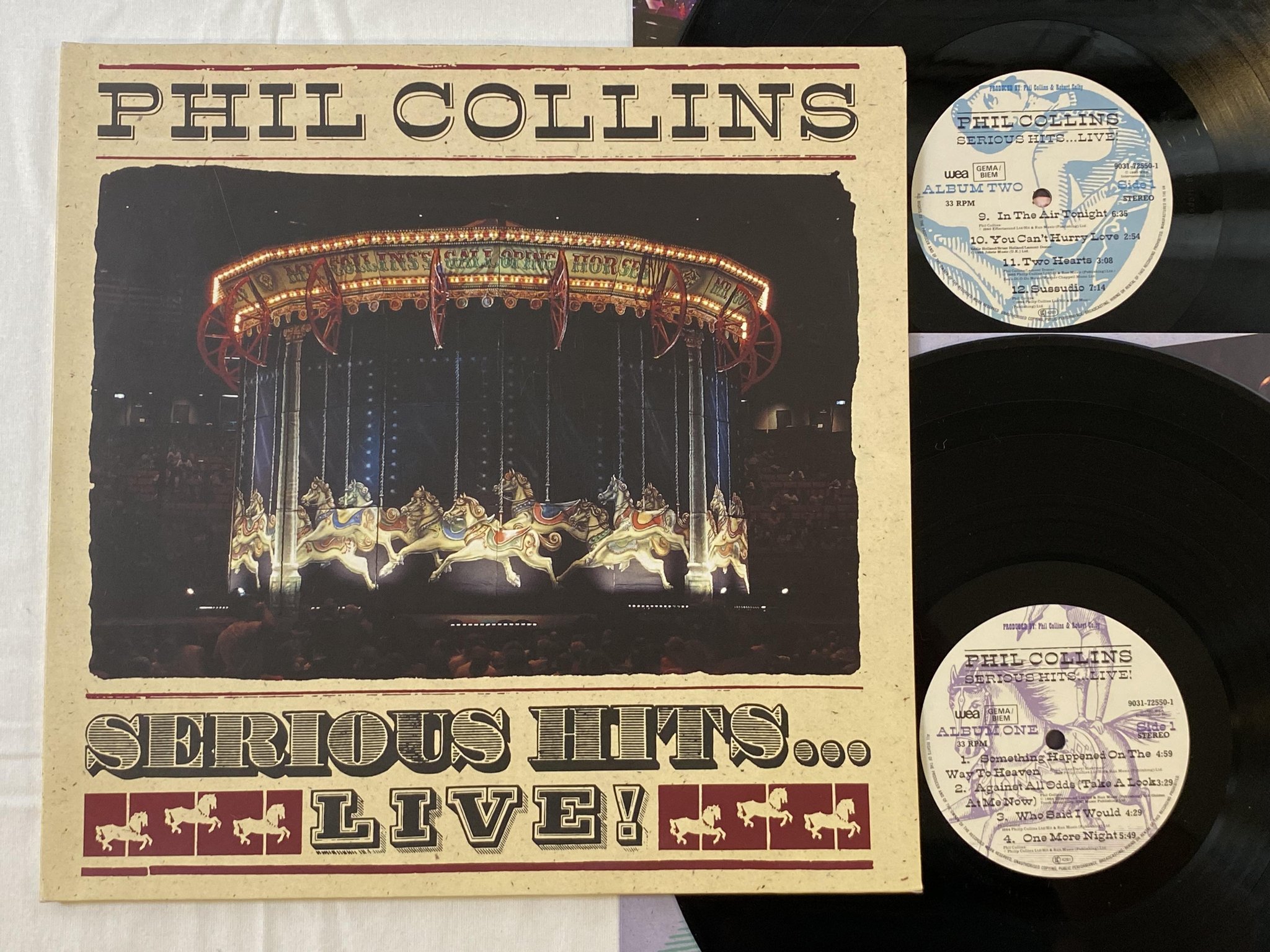 Omslagsbild för skivan PHIL COLLINS serious hits ... live!  2xLP -90 Ger WEA 9031-72550-1