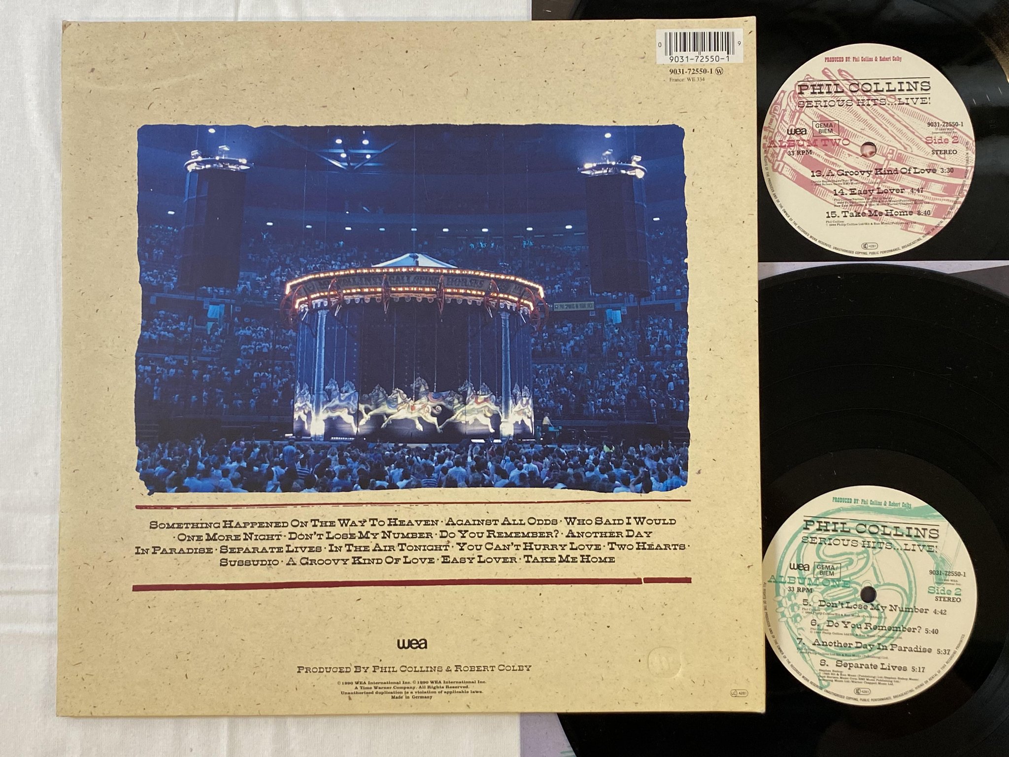 Omslagsbild för skivan PHIL COLLINS serious hits ... live!  2xLP -90 Ger WEA 9031-72550-1