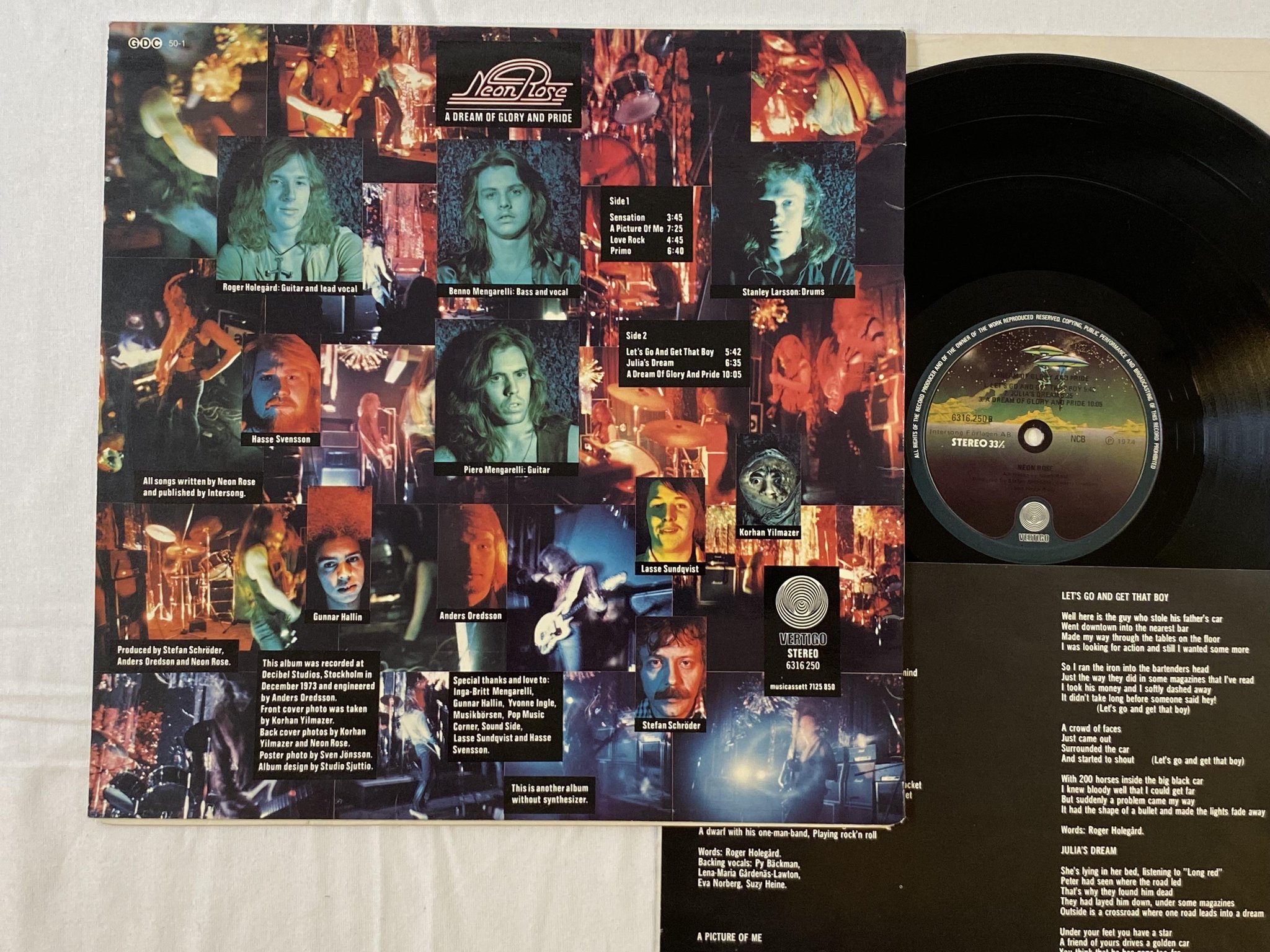 Omslagsbild för skivan NEON ROSE A Dream Of Glory And Pride LP -74 VERTIGO 6316250