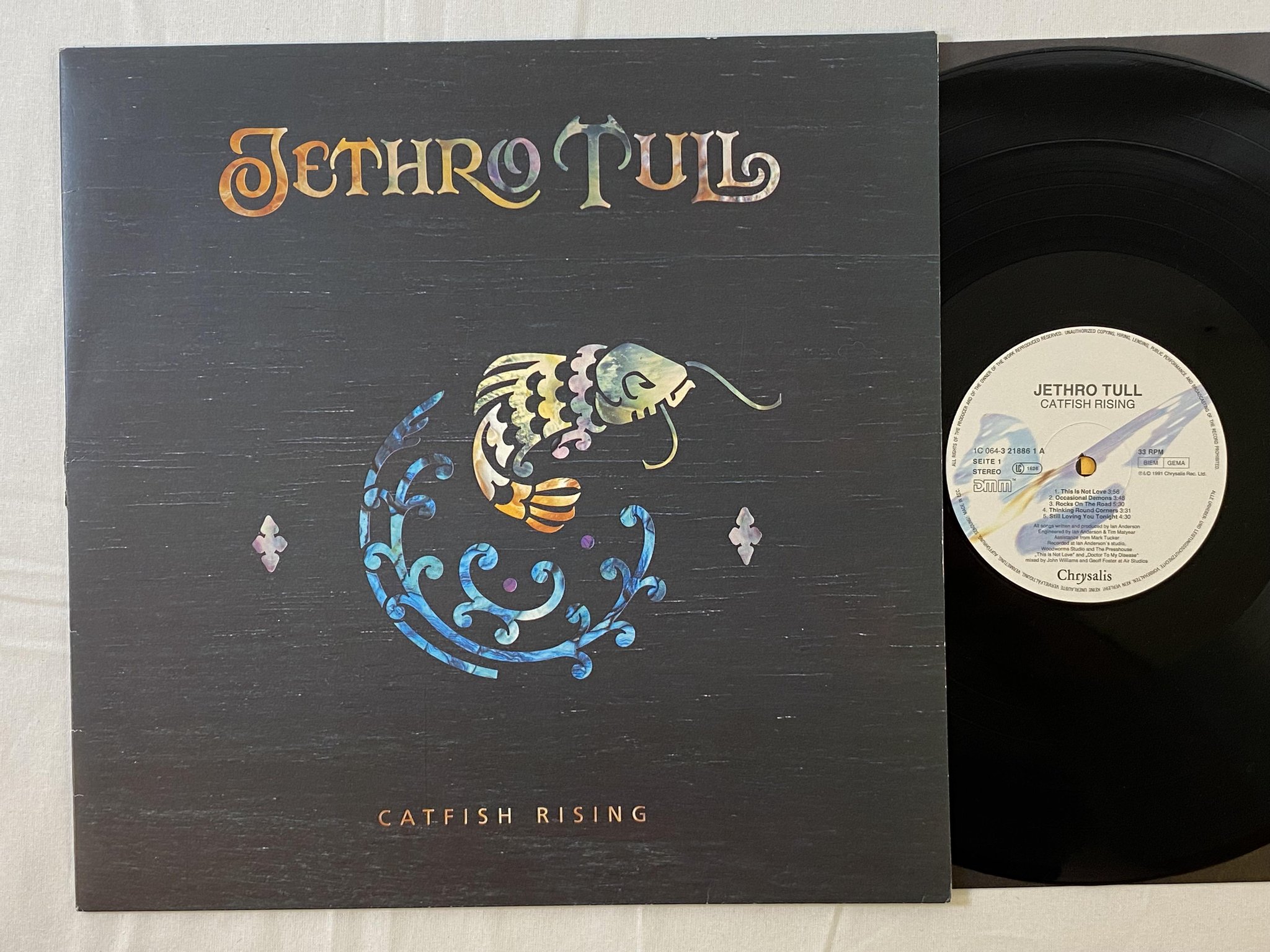 Omslagsbild för skivan JETHRO TULL catfish rising LP -91 DMM CHRYSALIS 1C 064-3218861
