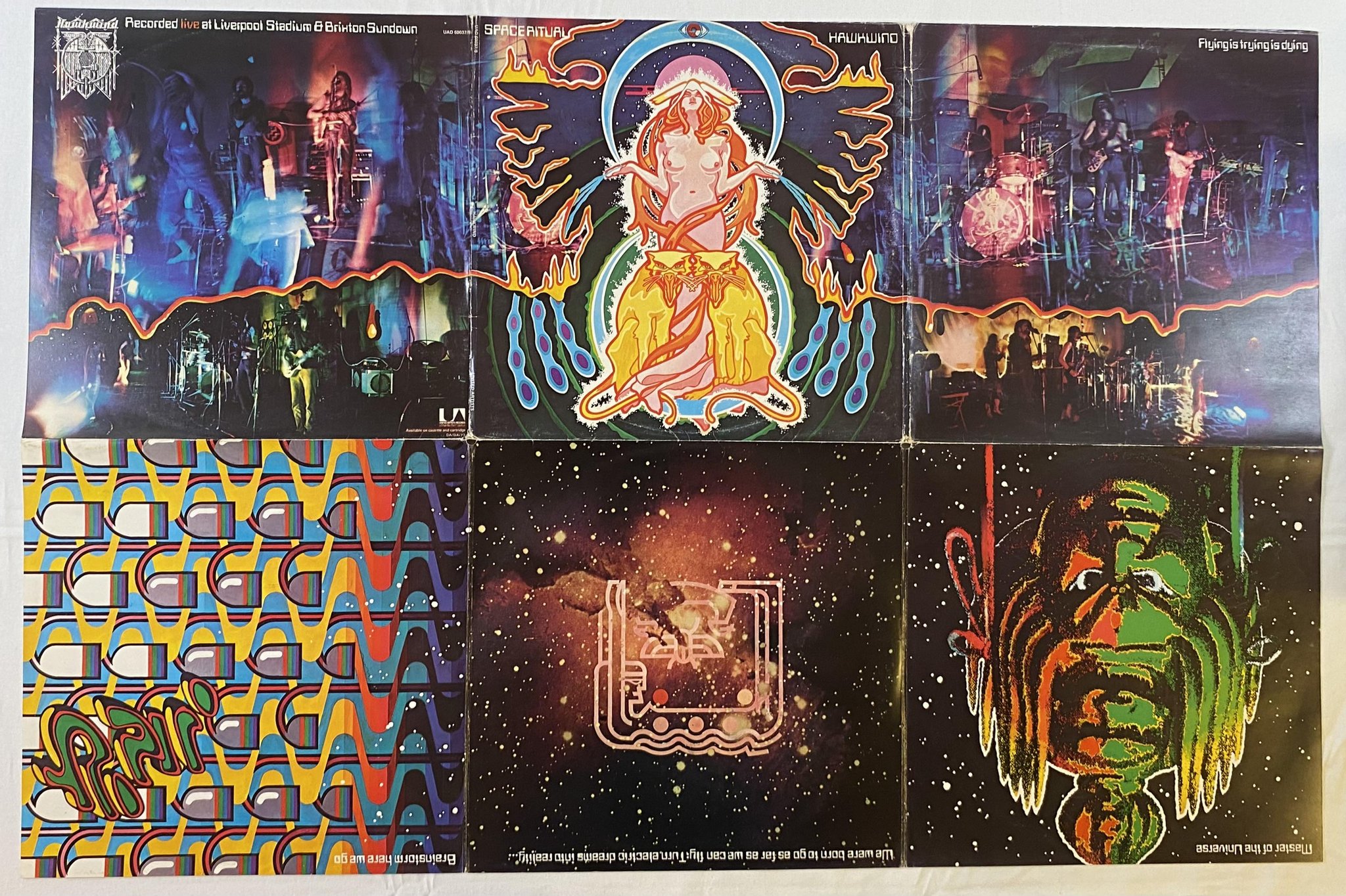 Omslagsbild för skivan HAWKWIND the space ritual 2xLP -73 UK UNITED ARTISTS UAD 60037/8 