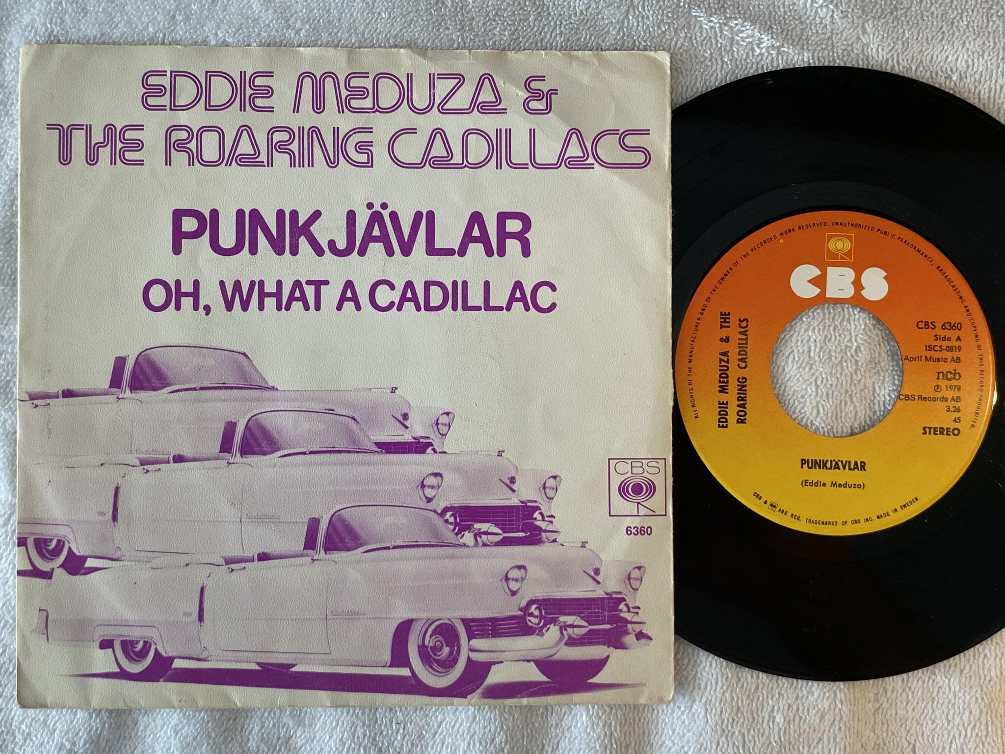 Omslagsbild för skivan EDDIE MEDUZA punkjävlar 7"single -78 CBS 6360