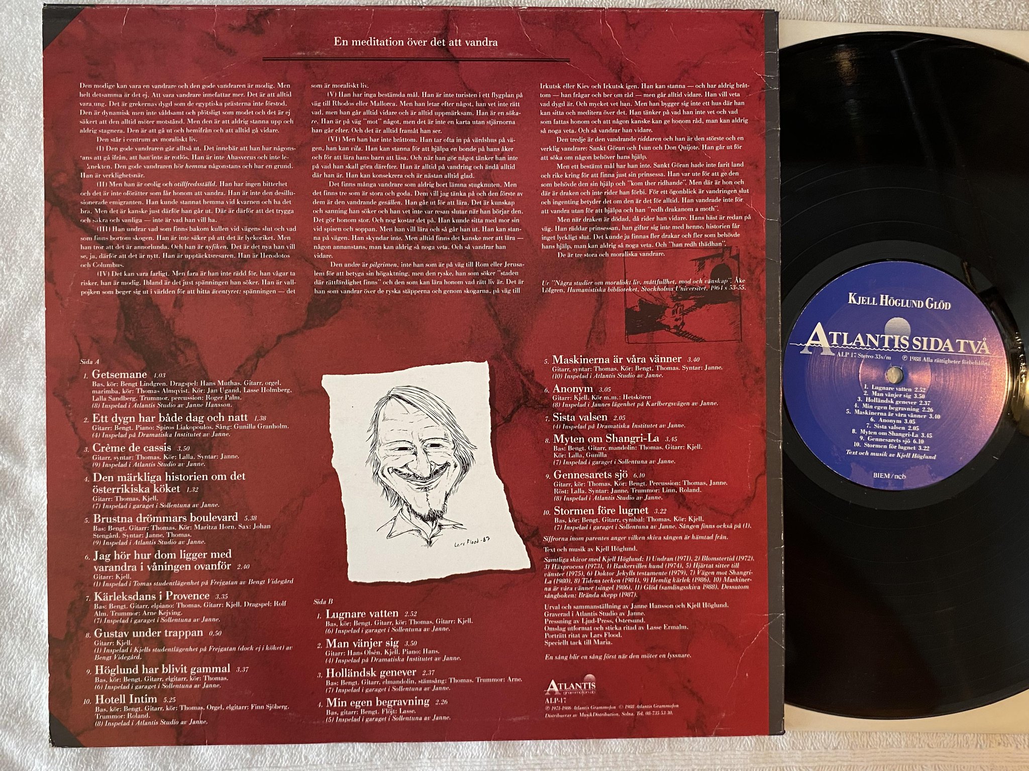 Omslagsbild för skivan KJELL HÖGLUND glöd LP -88 Swe ATLANTIS ALP 17