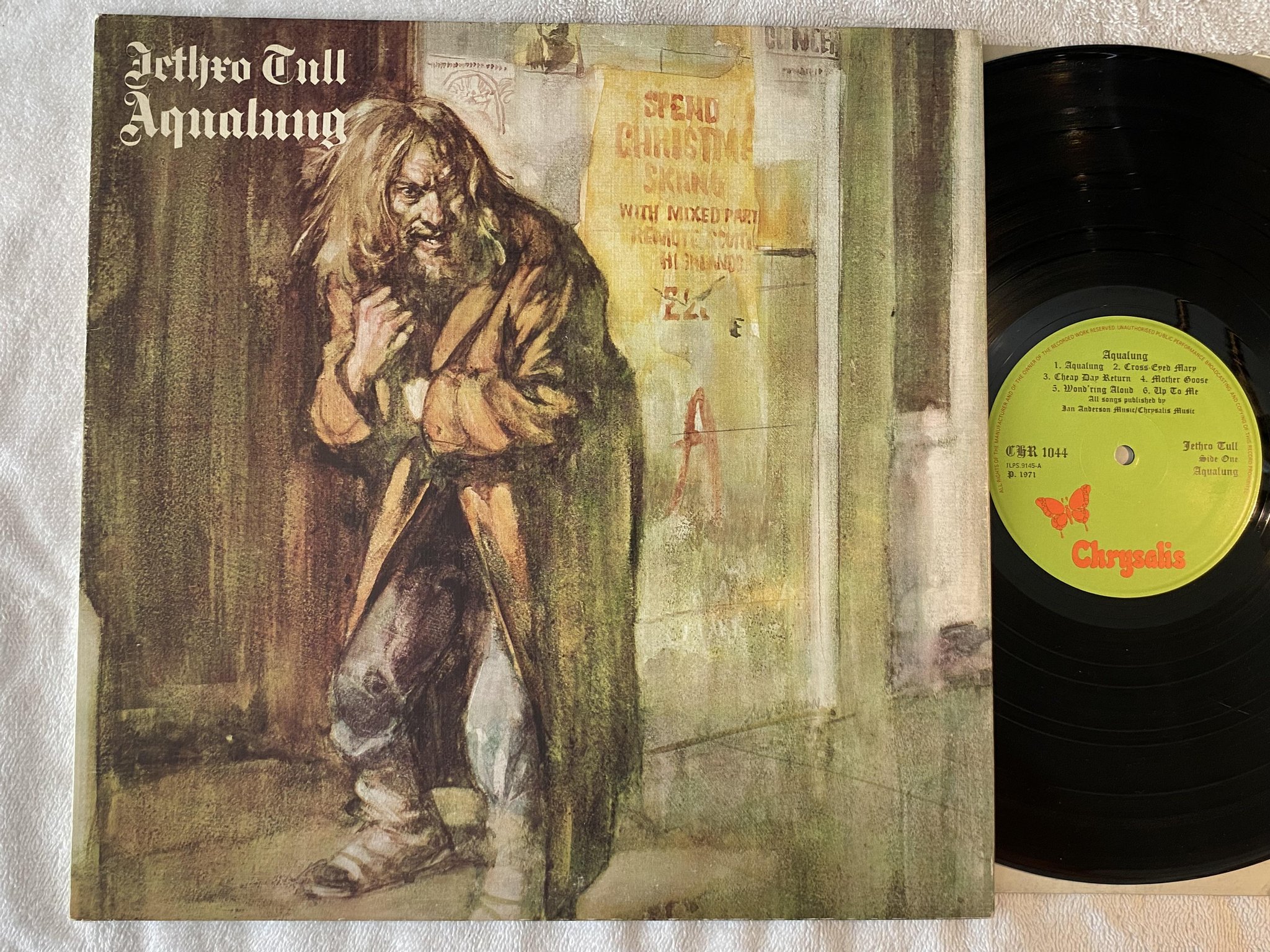Omslagsbild för skivan JETHRO TULL aqualung LP -71 UK CHRYSALIS CHR 1044