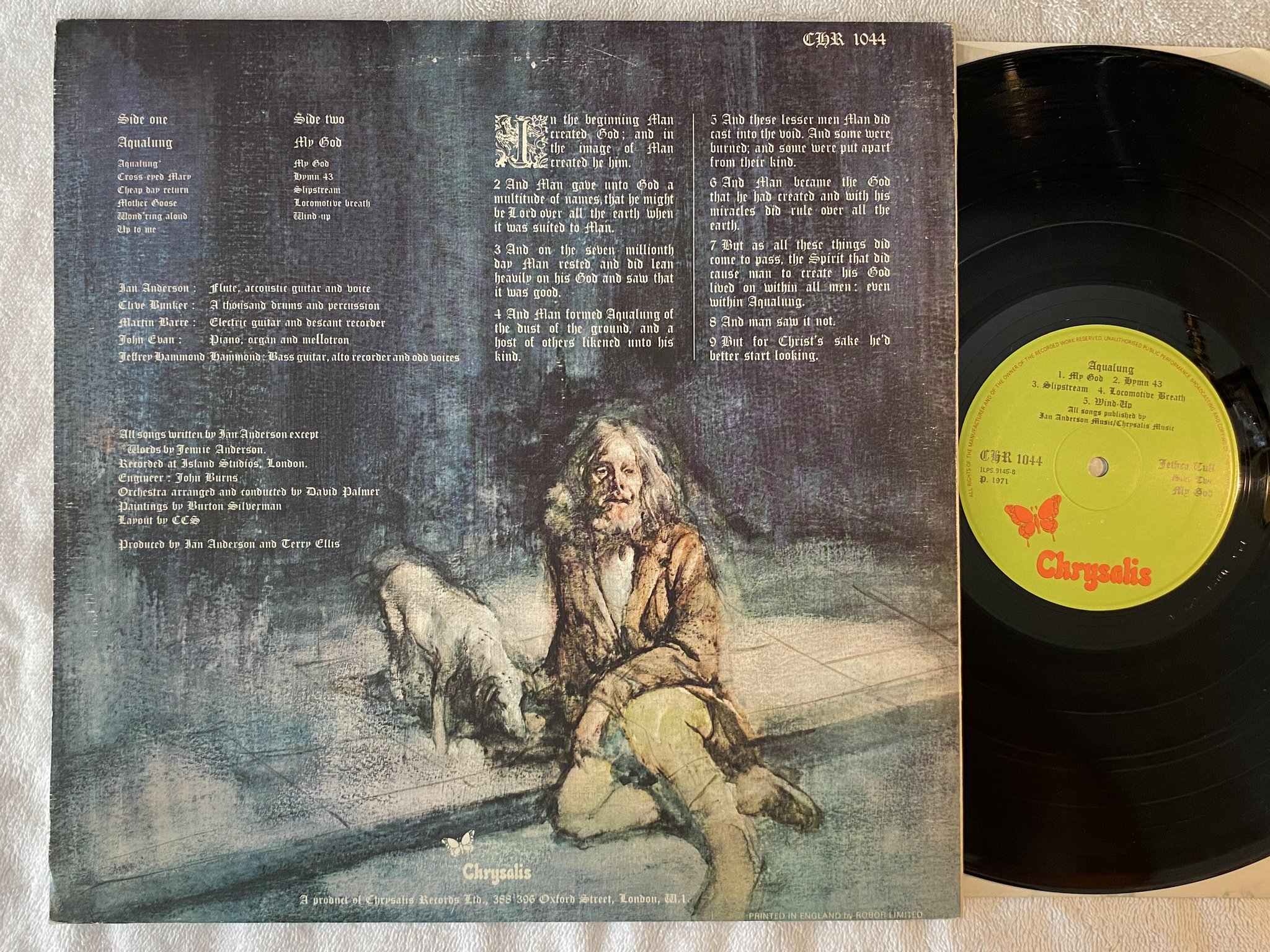 Omslagsbild för skivan JETHRO TULL aqualung LP -71 UK CHRYSALIS CHR 1044