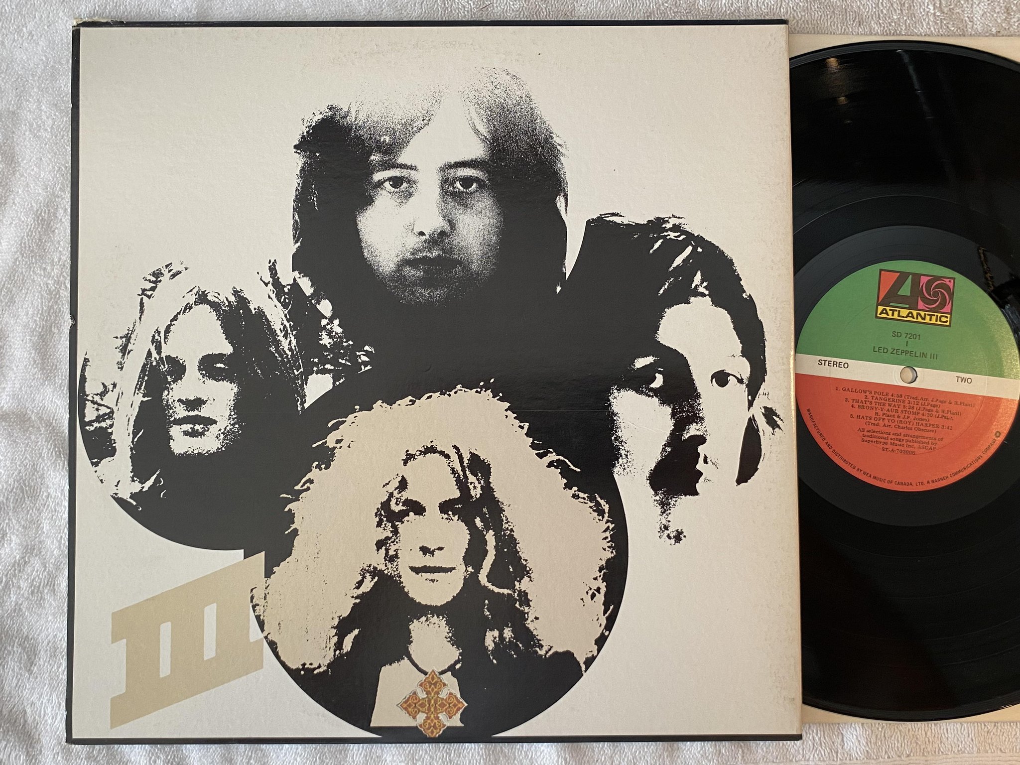 Omslagsbild för skivan LED ZEPPELIN III LP re Canada ATLANTIC SD 7201