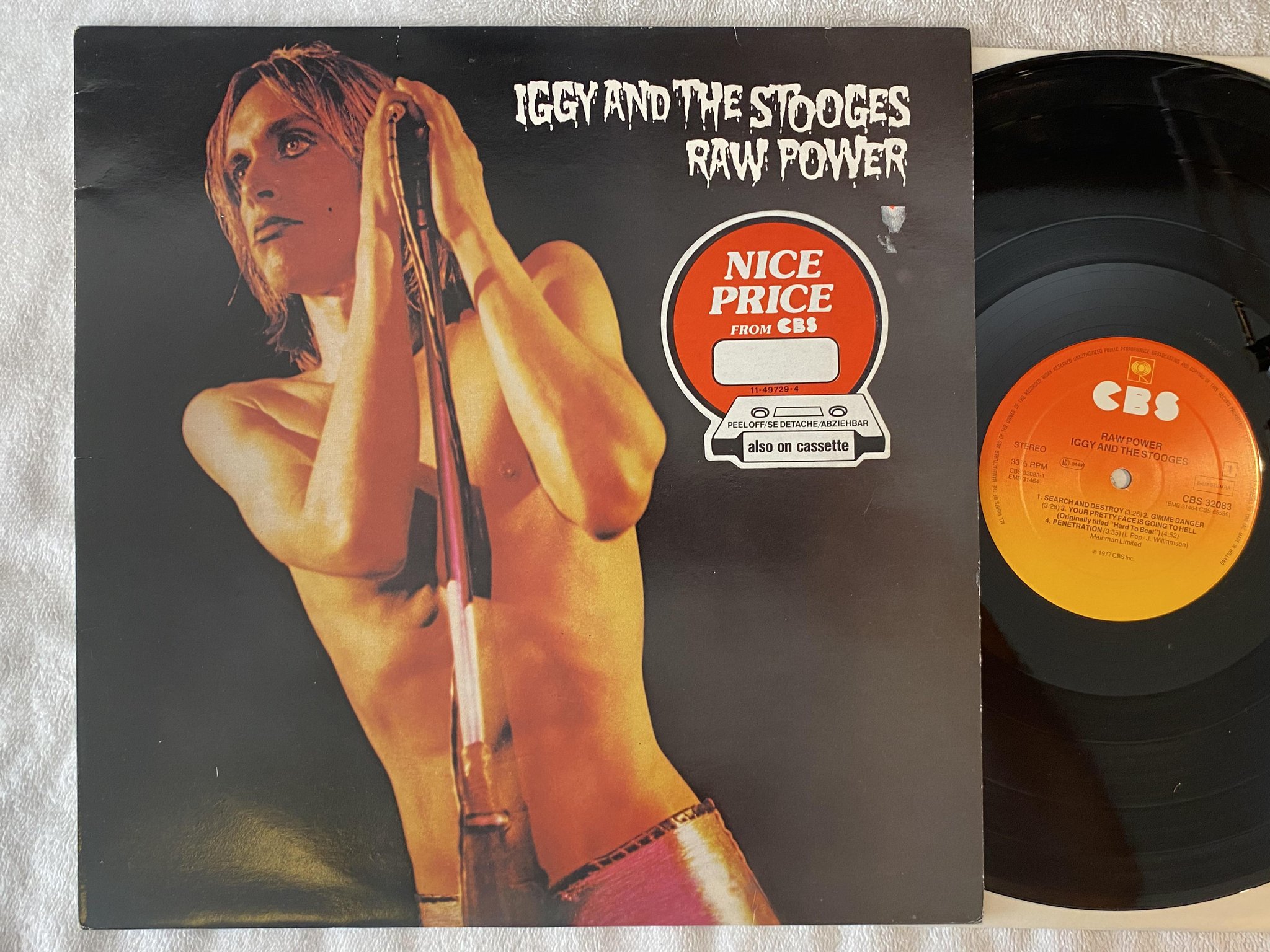 Omslagsbild för skivan IGGY AND THE STOOGES raw power LP re Hol CBS 32083