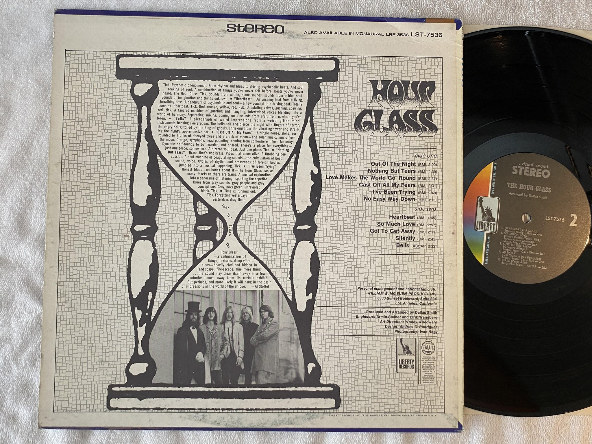 Omslagsbild för skivan THE HOUR GLASS s/t LP -67 US LIBERTY LST-7536 