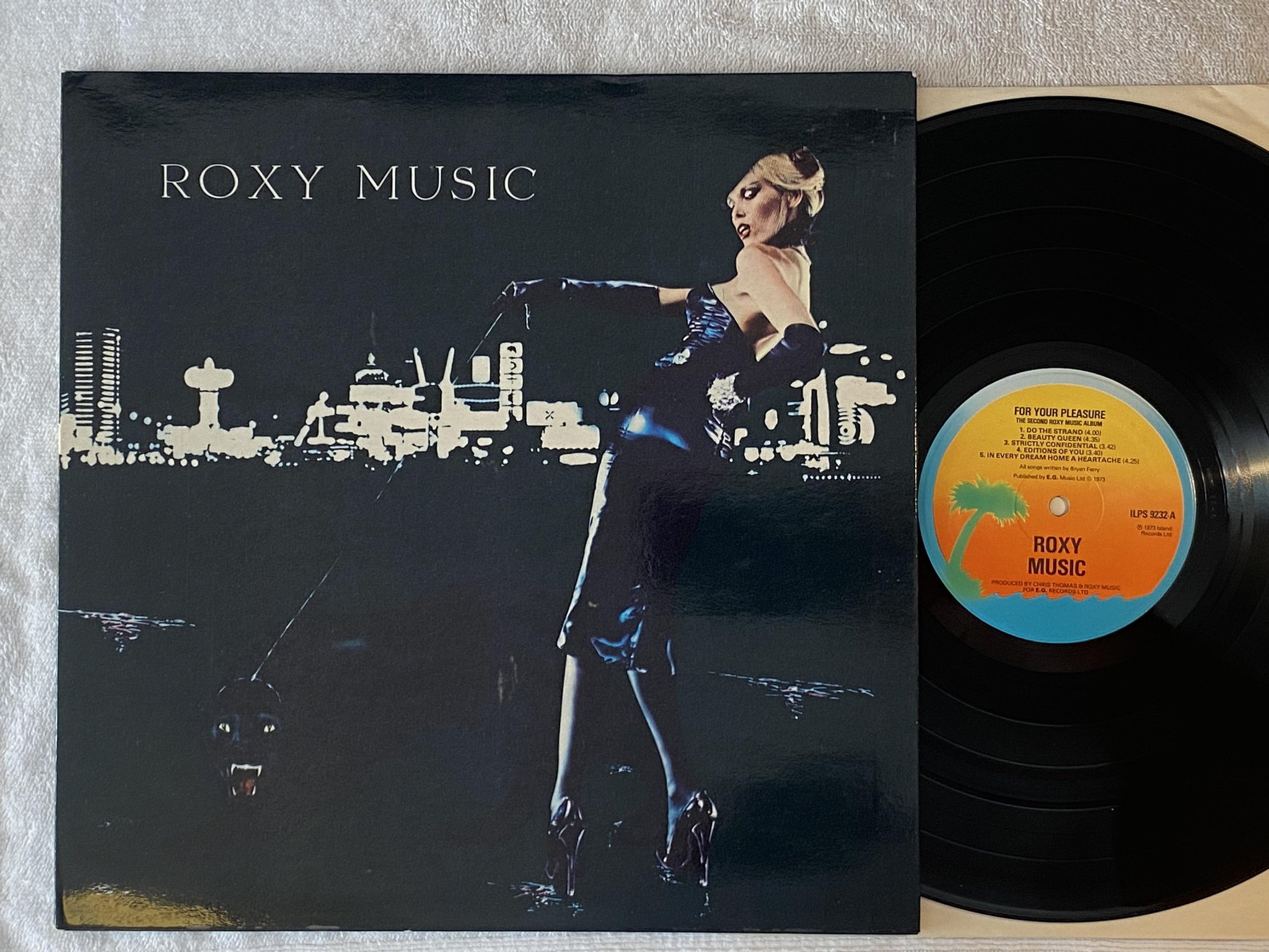 Omslagsbild för skivan ROXY MUSIC for your pleasure LP -73 UK ISLAND ILPS 9232