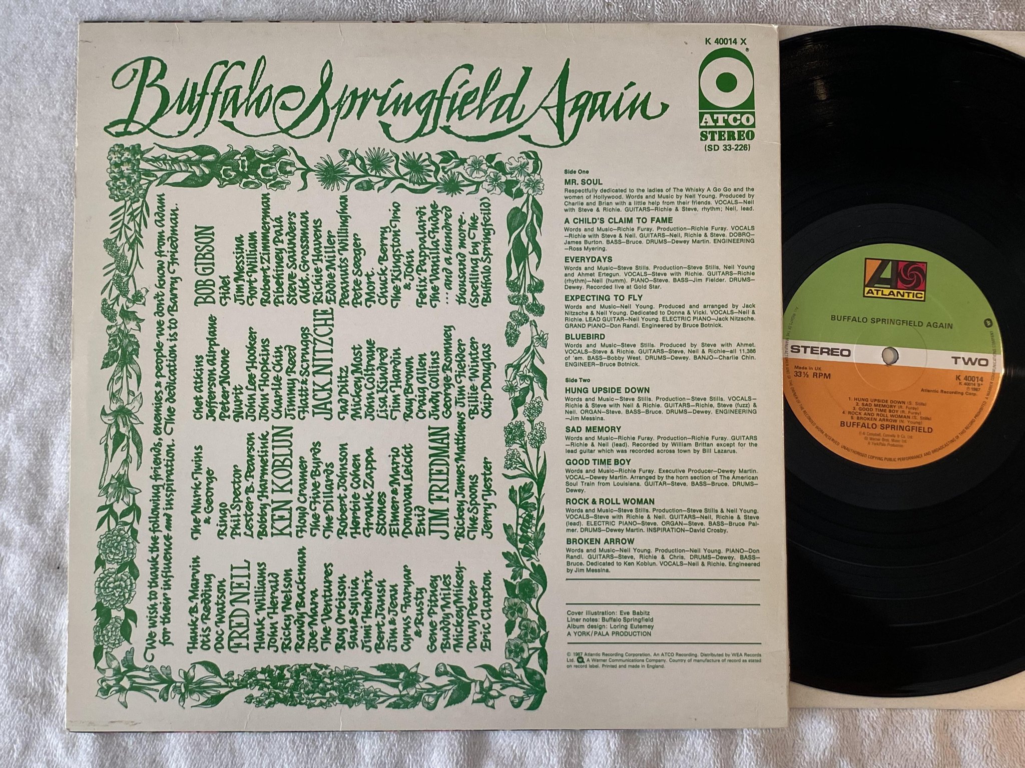 Omslagsbild för skivan BUFFALO SPRINGFIELD again LP re UK ATLANTIC K 40014