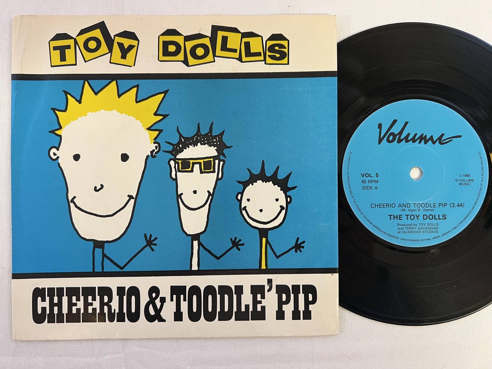 Omslagsbild för skivan THE TOY DOLLS  Cheerio & Toodle' Pip 7" -83 UK volume VOL 5 