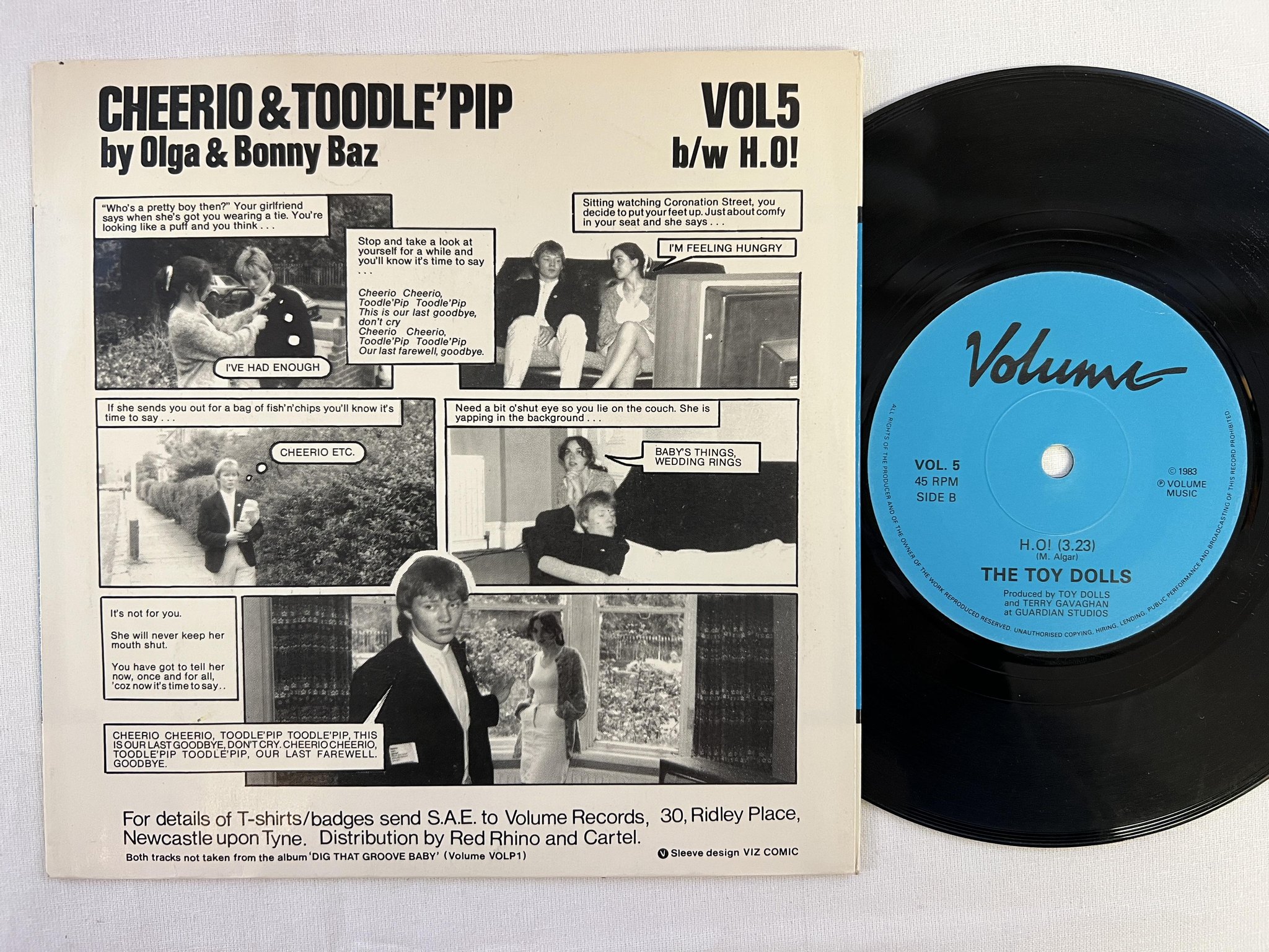 Omslagsbild för skivan THE TOY DOLLS  Cheerio & Toodle' Pip 7" -83 UK volume VOL 5 