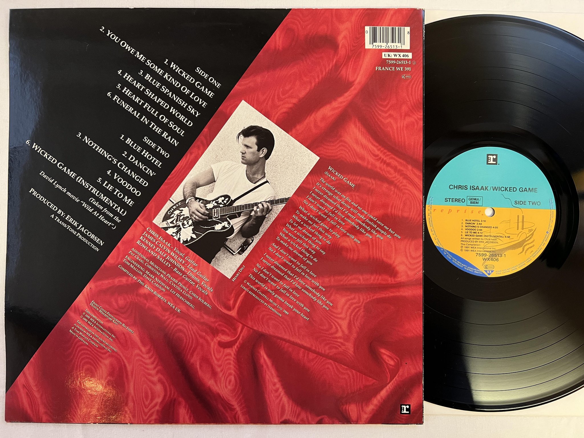 Omslagsbild för skivan CHRIS ISAAK wicked game LP -91 EU REPRISE  7599-26513-1
