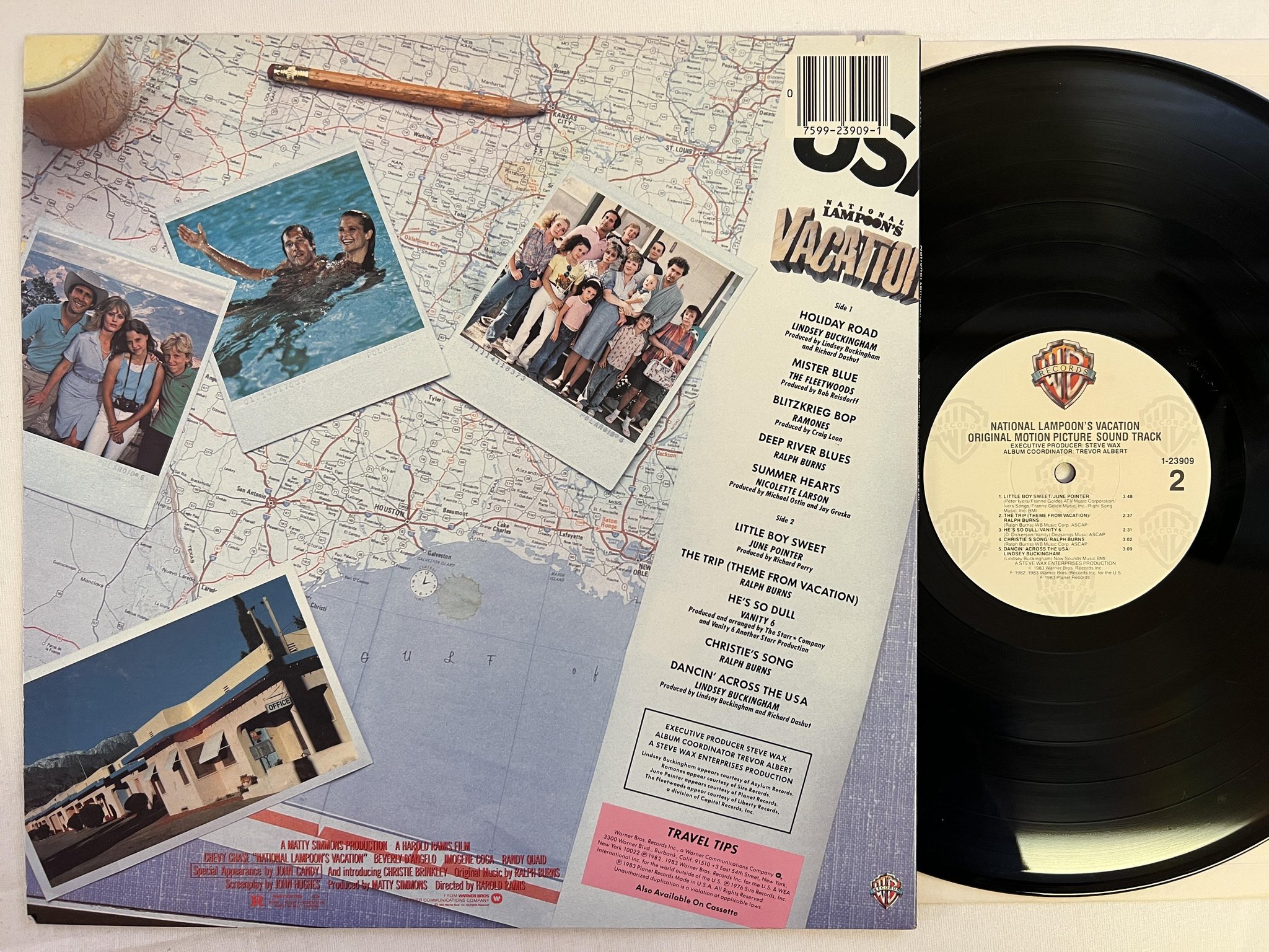 Omslagsbild för skivan NATIONAL LAMPOON'S VACATION LP US WARNER 1-23909 soundtrack 