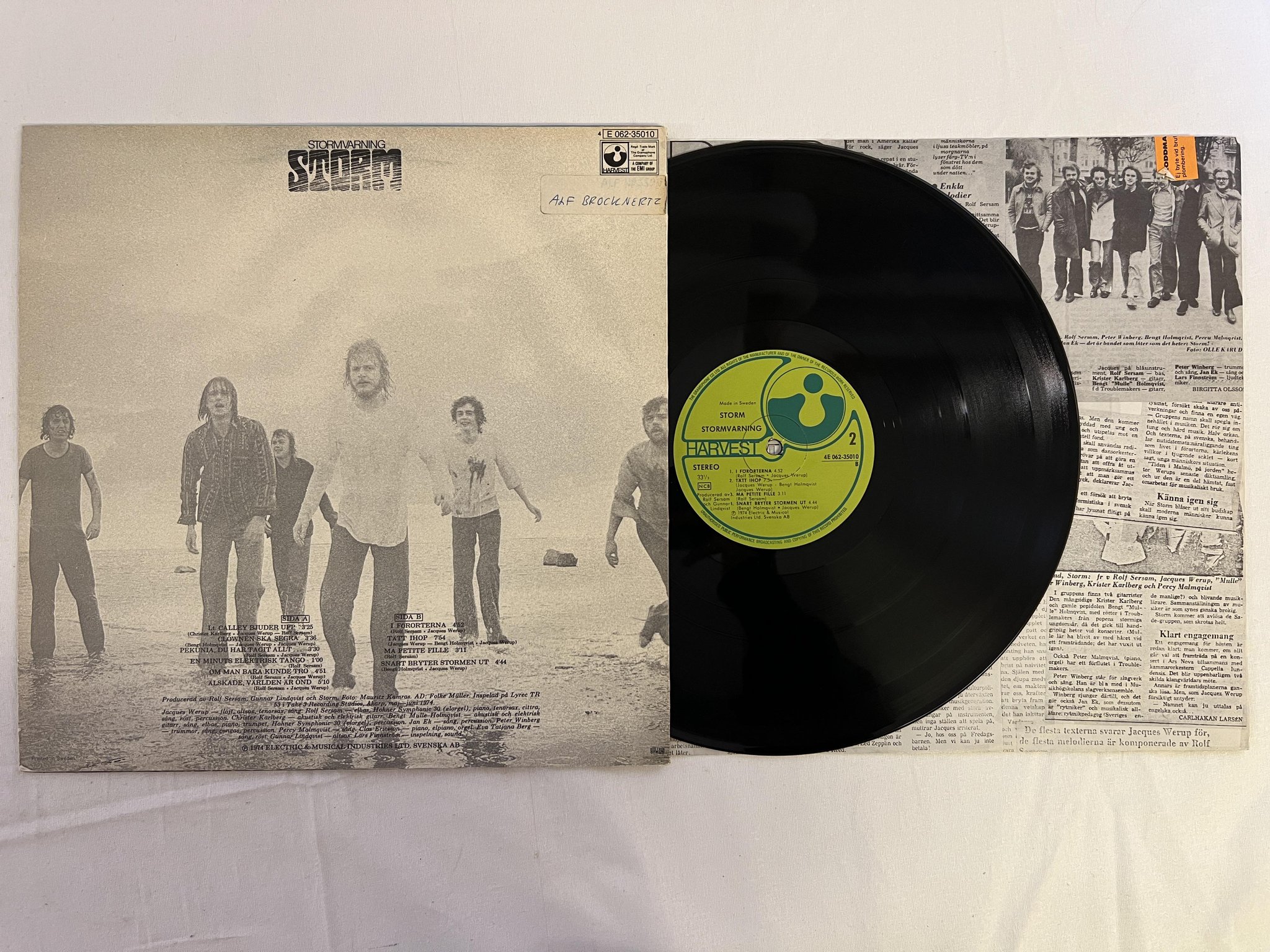 Omslagsbild för skivan STORM stormvarning LP -74 Swe HARVEST 4E 062-35010
