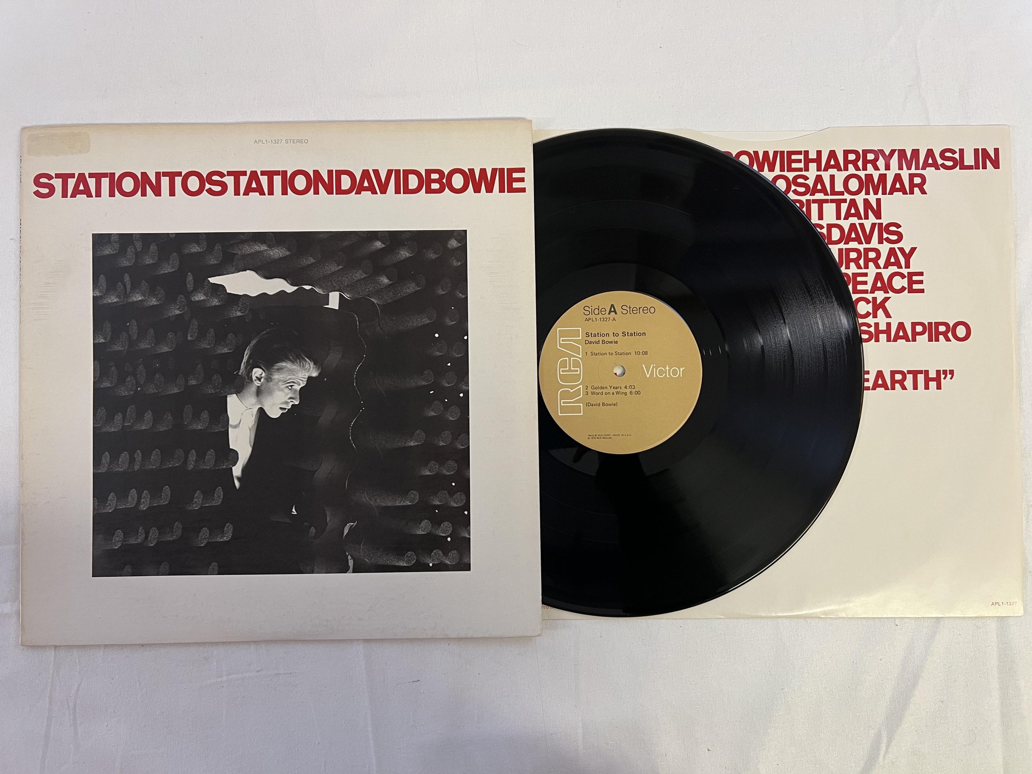 Omslagsbild för skivan DAVID BOWIE station to station LP -76 US RCA APL1-1327