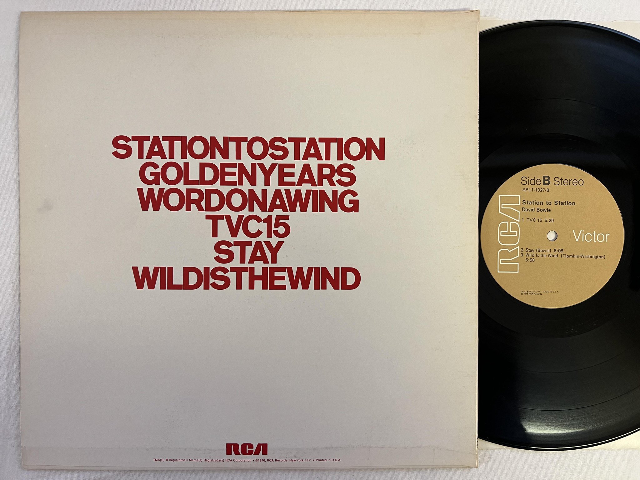 Omslagsbild för skivan DAVID BOWIE station to station LP -76 US RCA APL1-1327