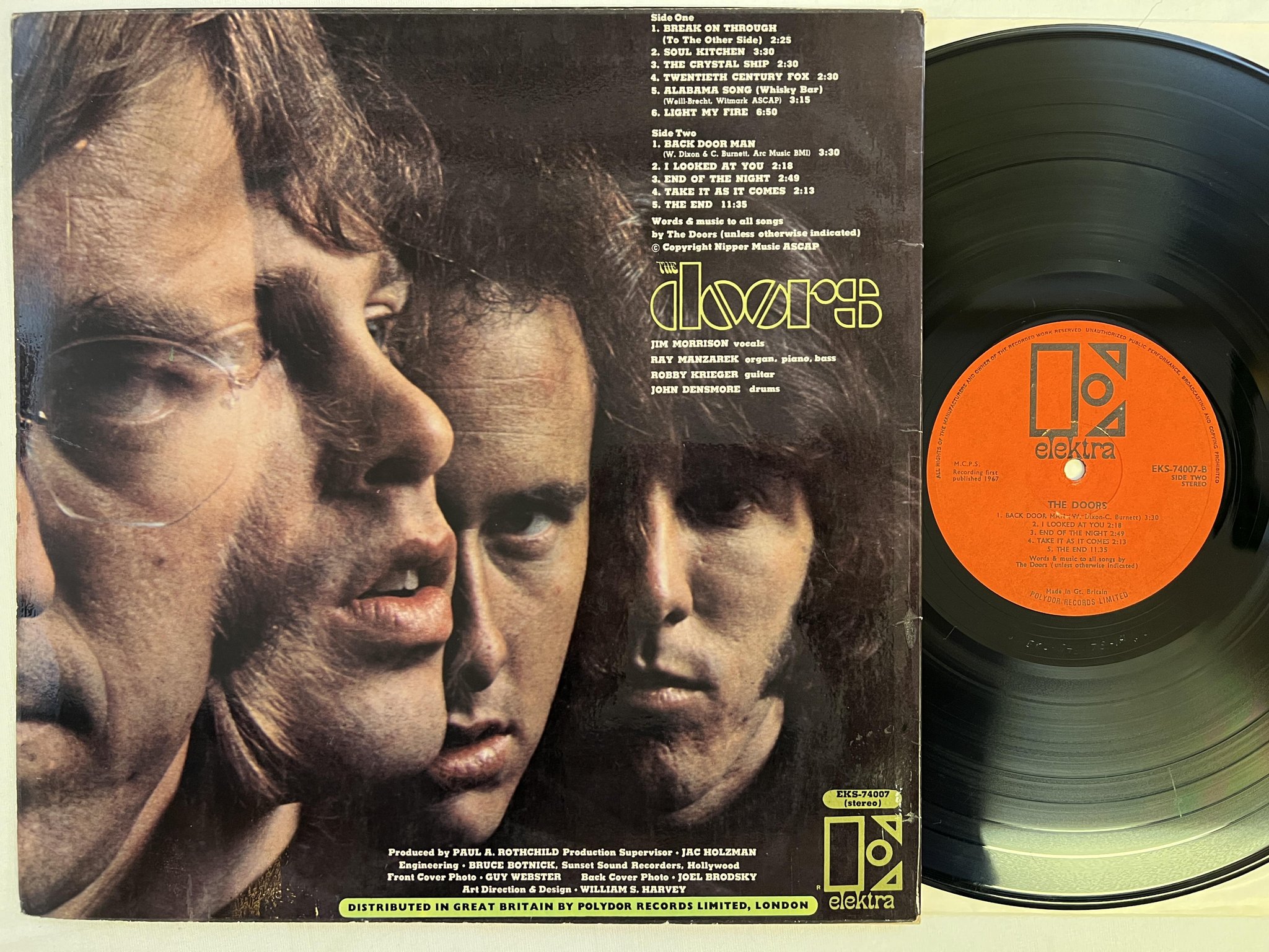 Omslagsbild för skivan THE DOORS s/t LP -67 UK ELEKTRA EKS 74007 ** UK PRESS ***