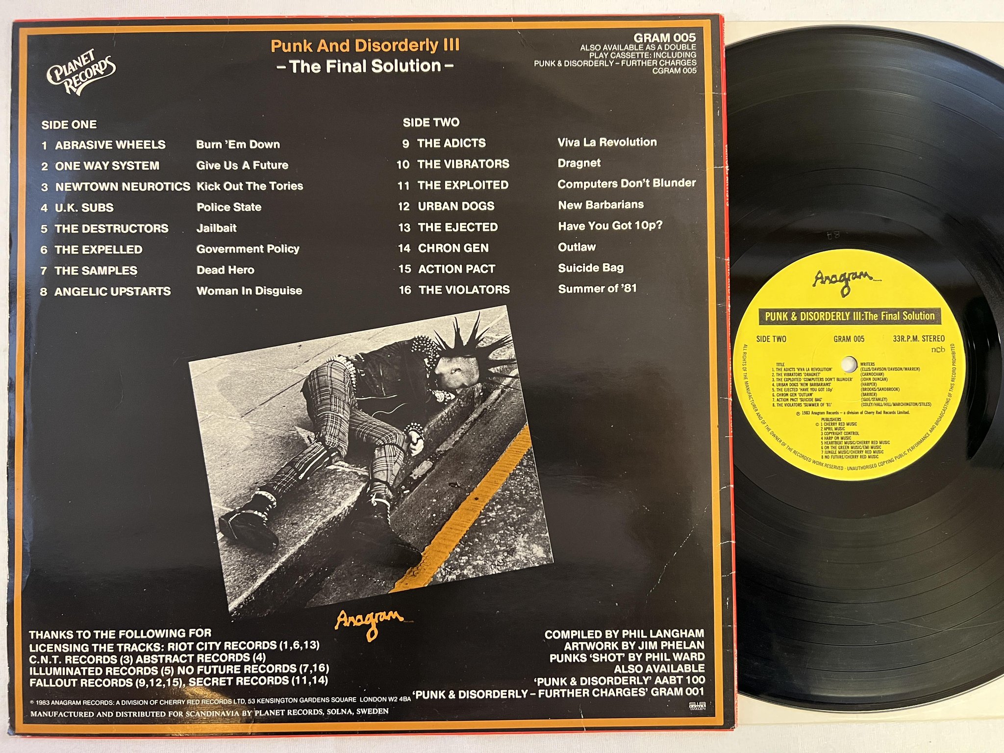Omslagsbild för skivan V/A Punk And Disorderly III LP -83 ncb ANAGRAM GRAM 005