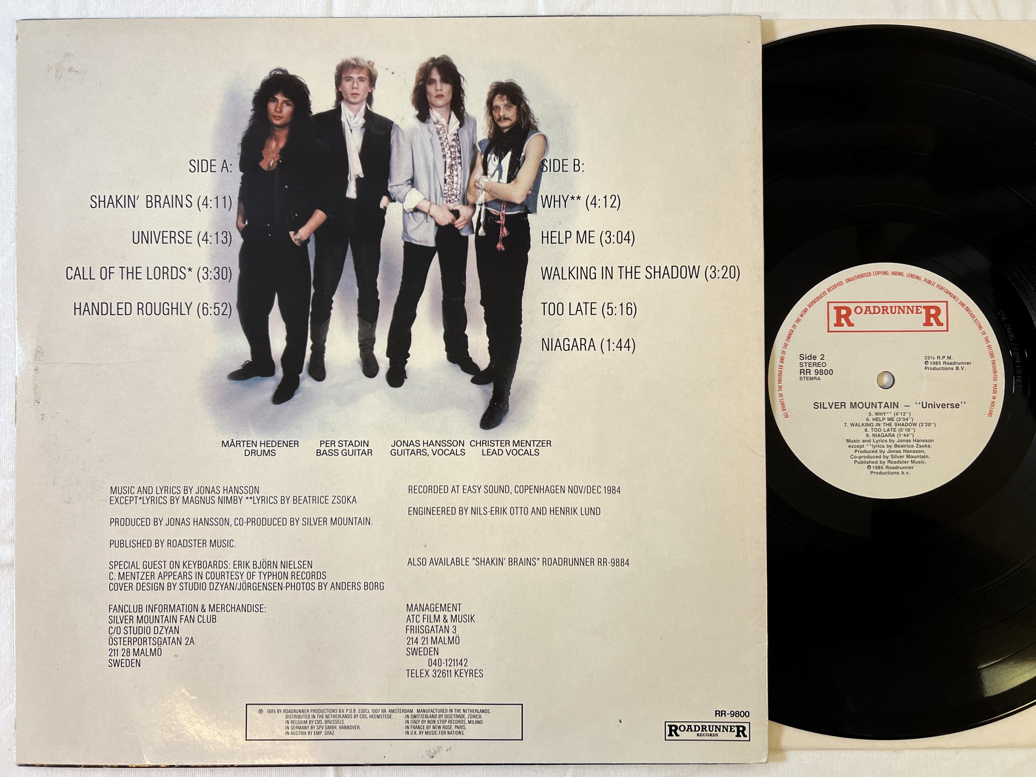 Omslagsbild för skivan SILVER MOUNTAIN universe LP -85 Hol ROADRUNNER RR 9800