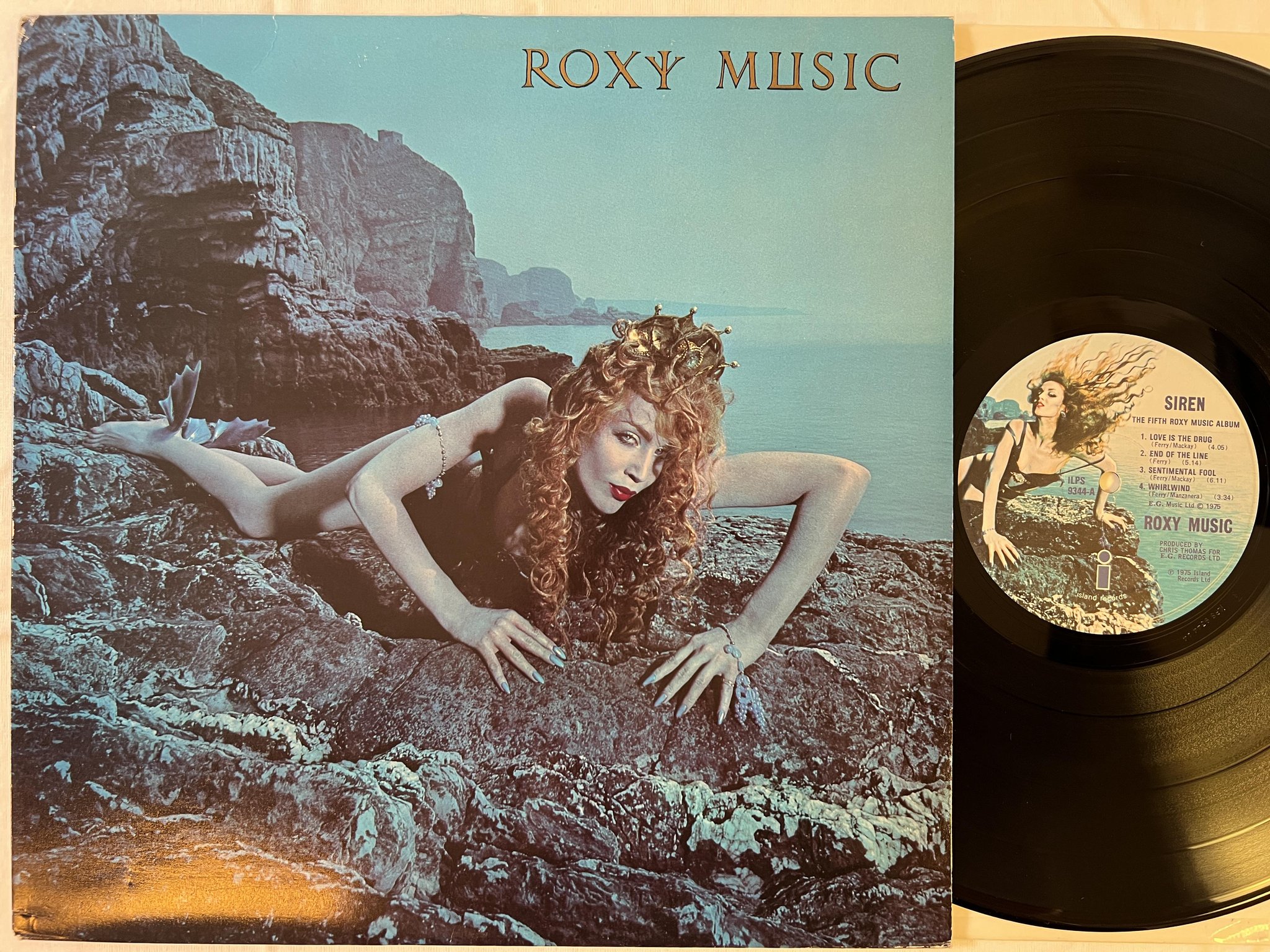 Omslagsbild för skivan ROXY MUSIC siren LP -75 UK ISLAND ILPS 9344