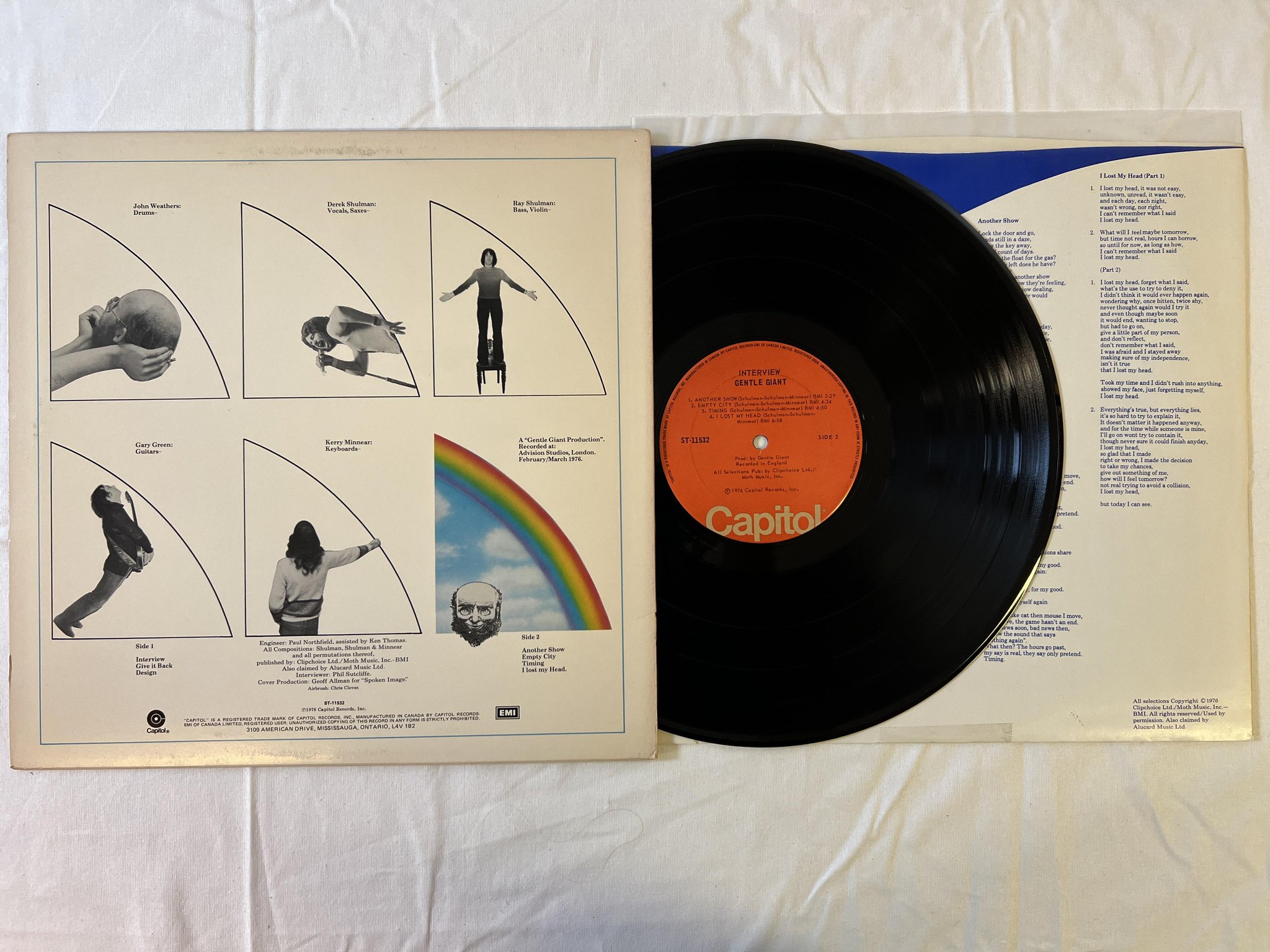 Omslagsbild för skivan GENTLE GIANT interview LP -76 Can CAPITOL ST 11532