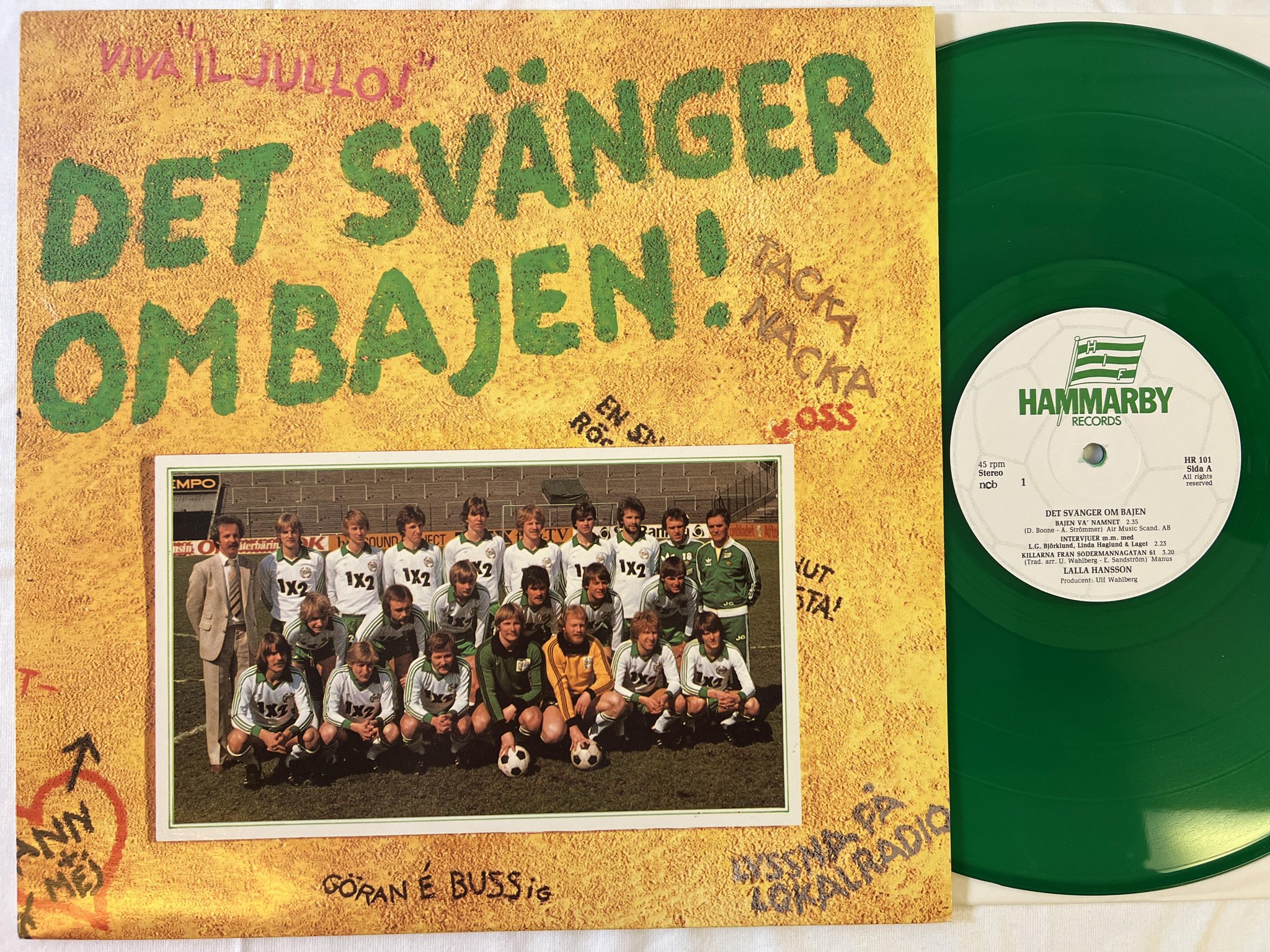 Omslagsbild för skivan LALLA HANSSON det svänger om Bajen LP -81 HR 101  VINYL