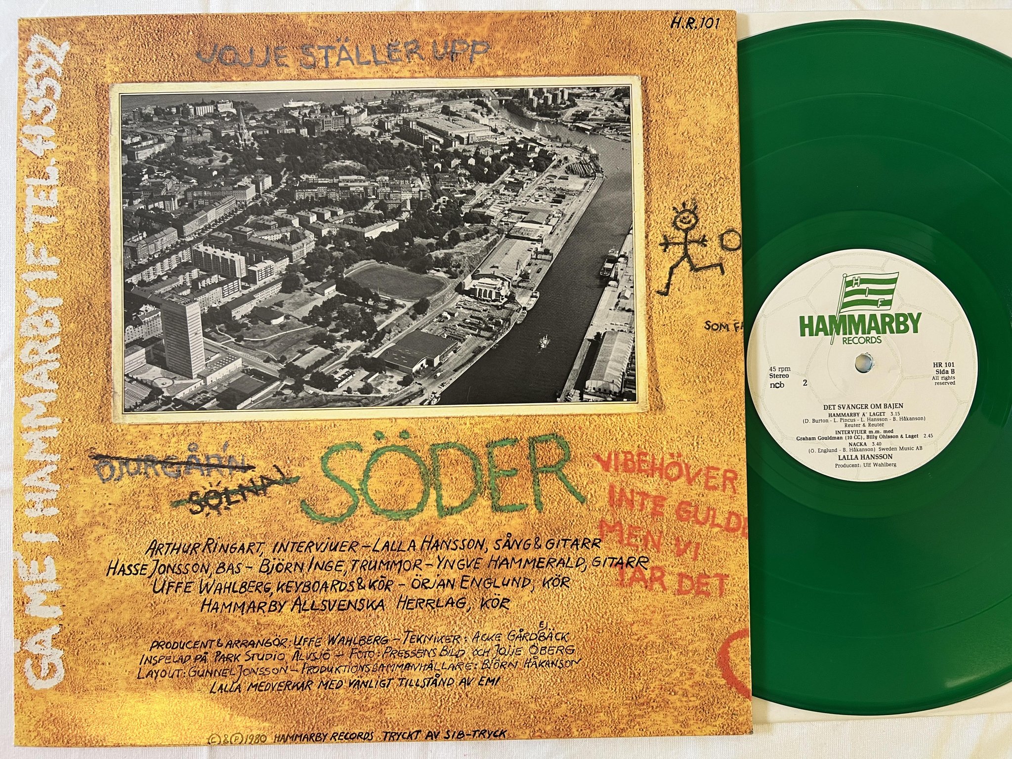 Omslagsbild för skivan LALLA HANSSON det svänger om Bajen LP -81 HR 101  VINYL