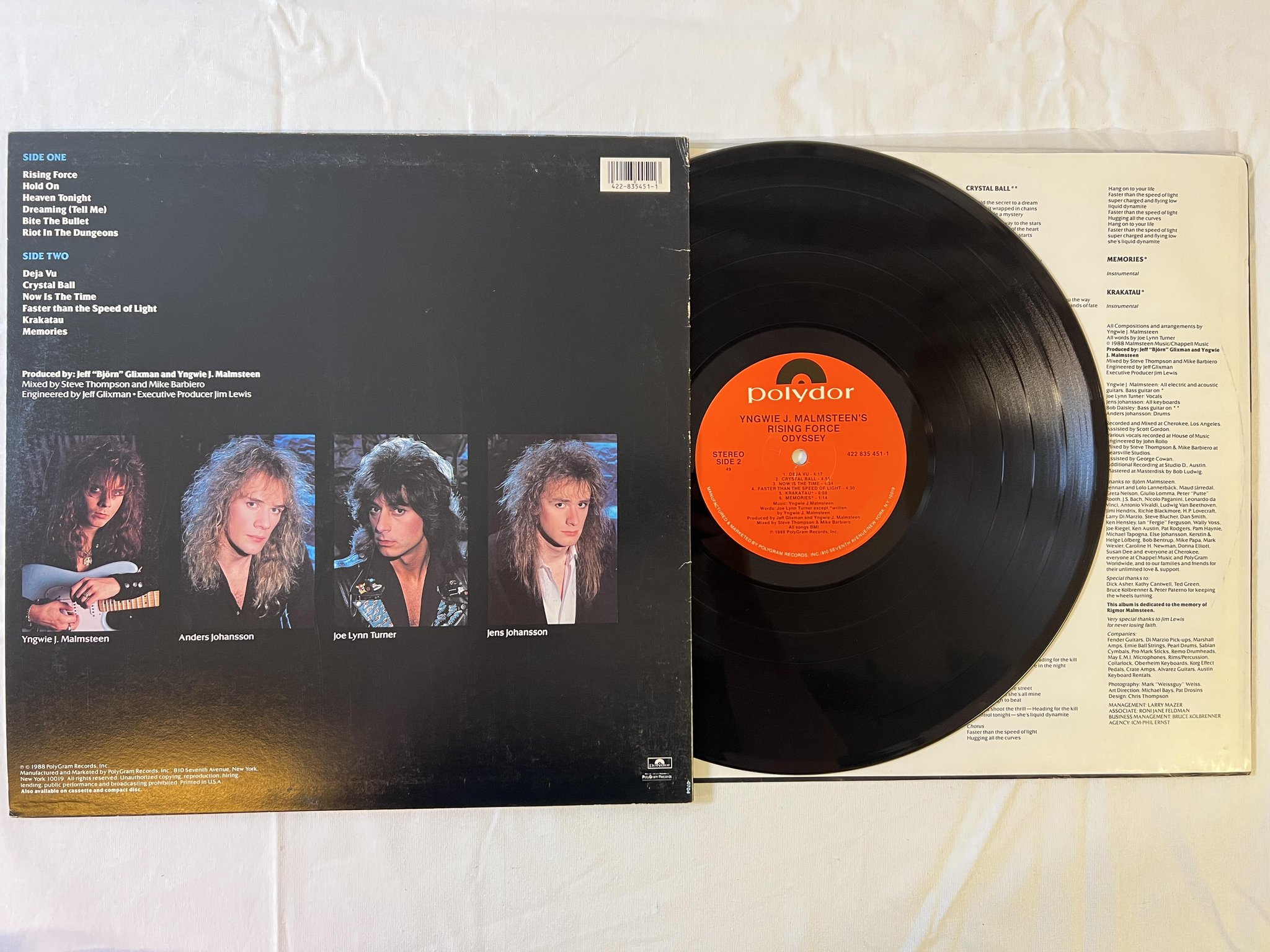 Omslagsbild för skivan YNGWIE J MALMSTEEN'S RISING FORCE  Odyssey LP -88 US POLYDOR 835 451-1