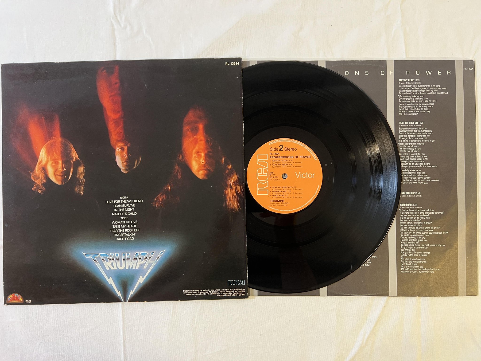 Omslagsbild för skivan TRIUMPH progressions of power LP -80 ncb RCA PL 13524
